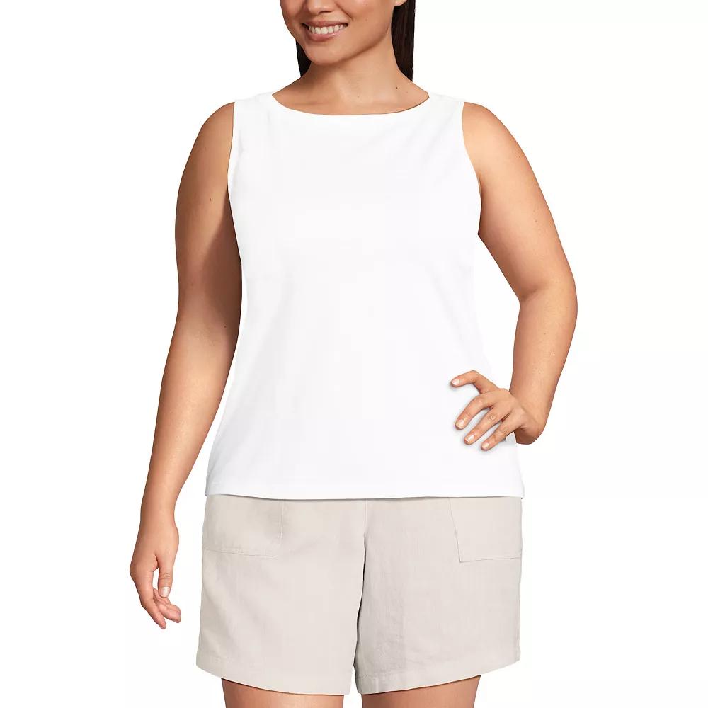 Plus Size Lands' End Supima Cotton Tank, Women's, Size: 1XL, Lily  Green Product Image