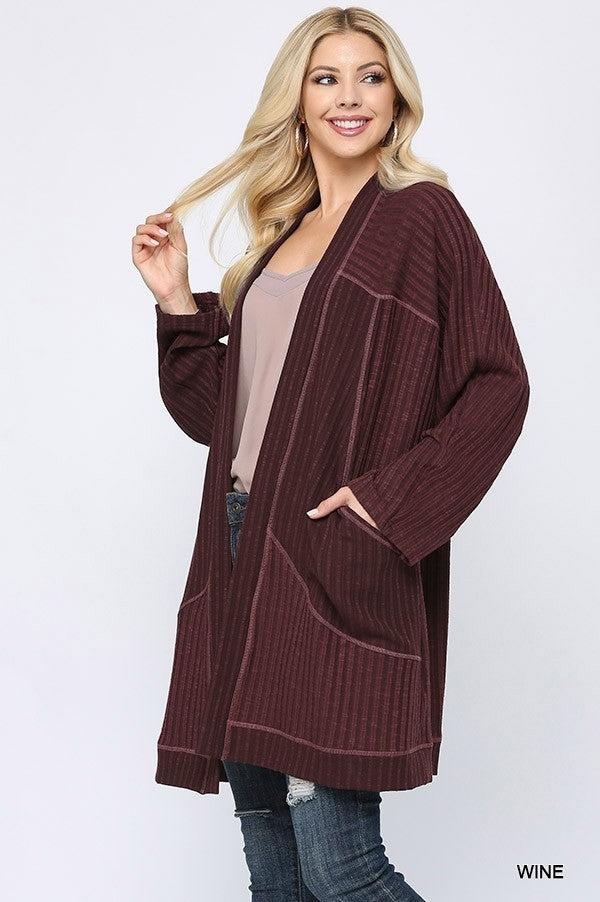 1507   Khloe Soft Rib Knit Cardigan Product Image