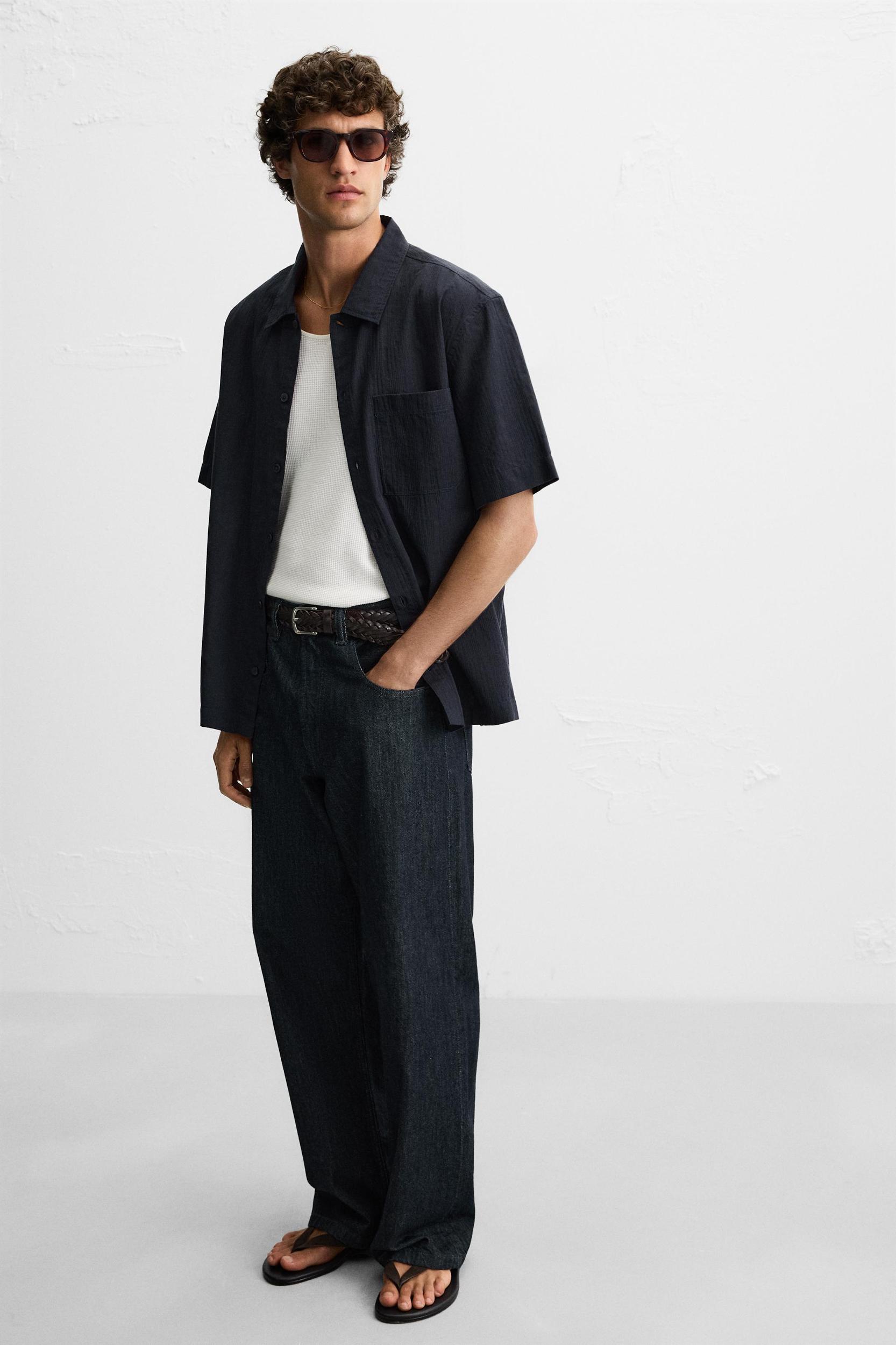 JACQUARD COTTON - LYOCELL SHIRT Product Image