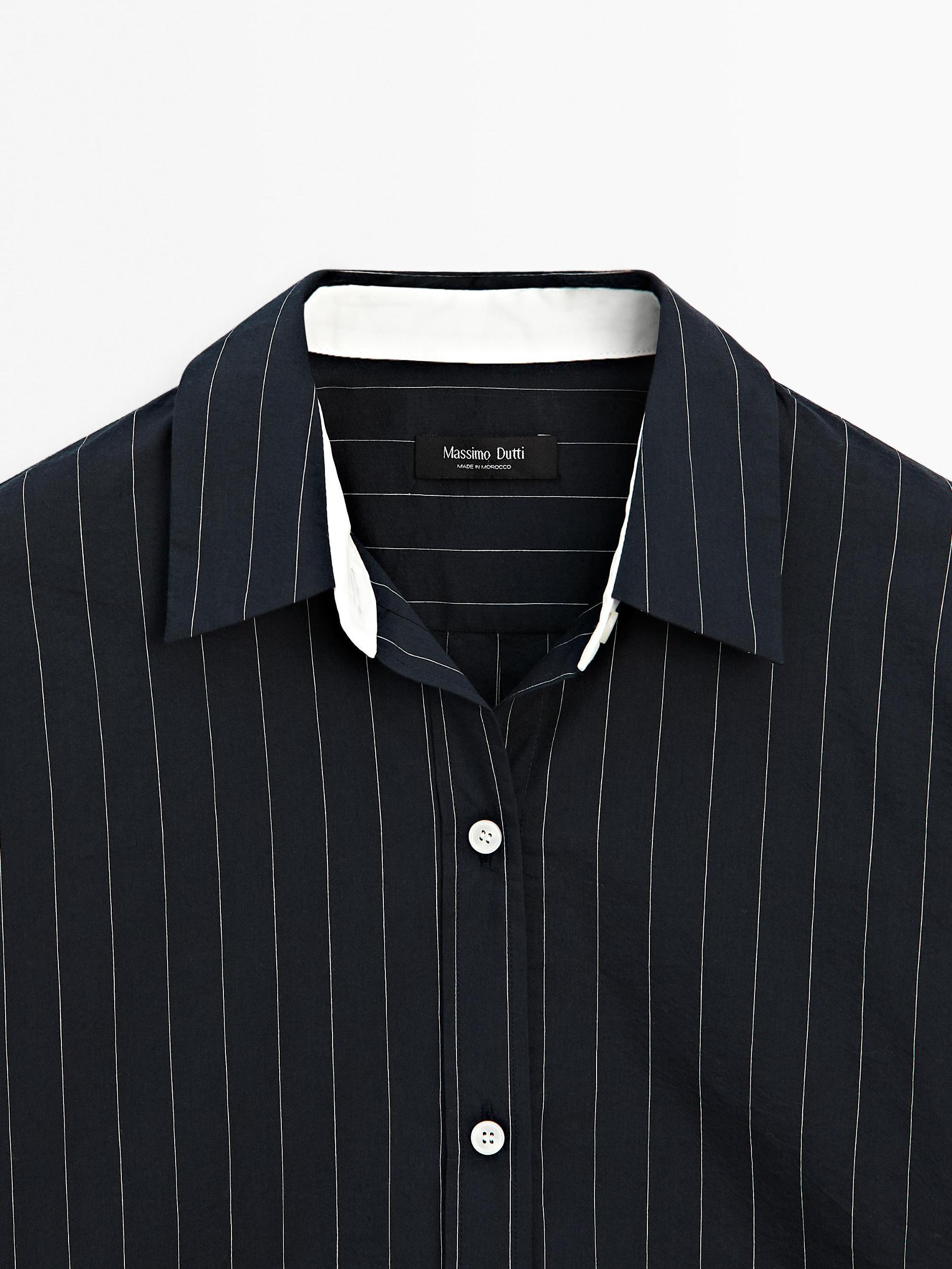 Striped shirt with contrast detail Product Image