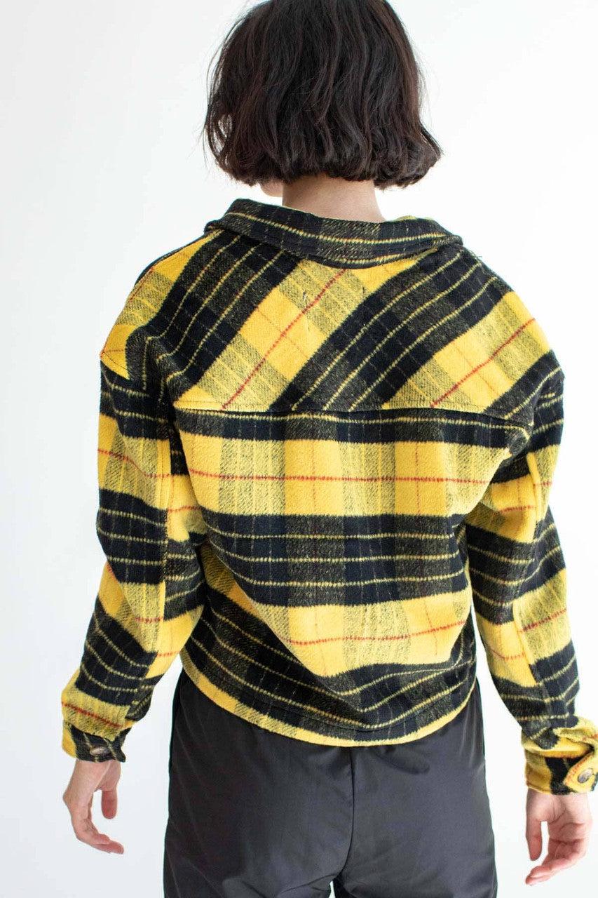 Yellow Plaid Cropped Jacket Product Image