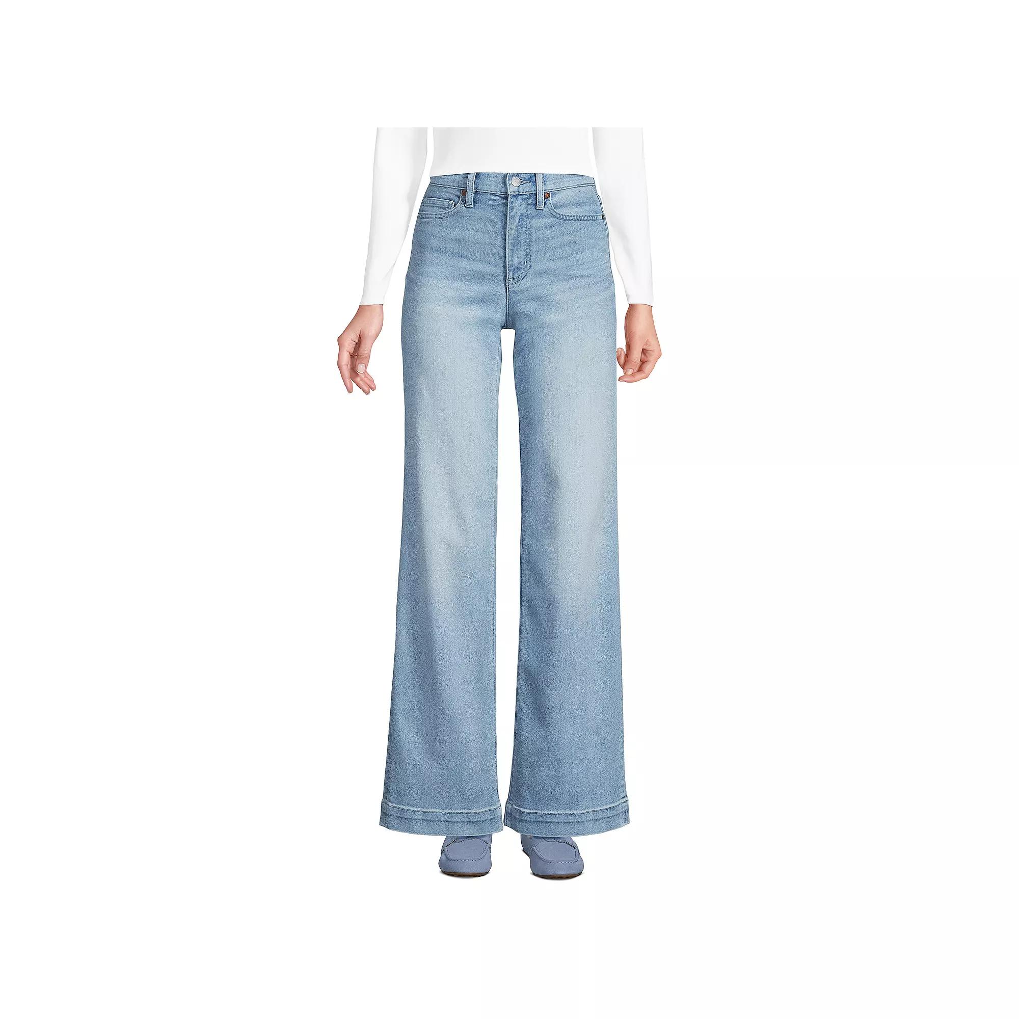 Women's Lands' End High-Rise Wide Leg Jeans,  Product Image