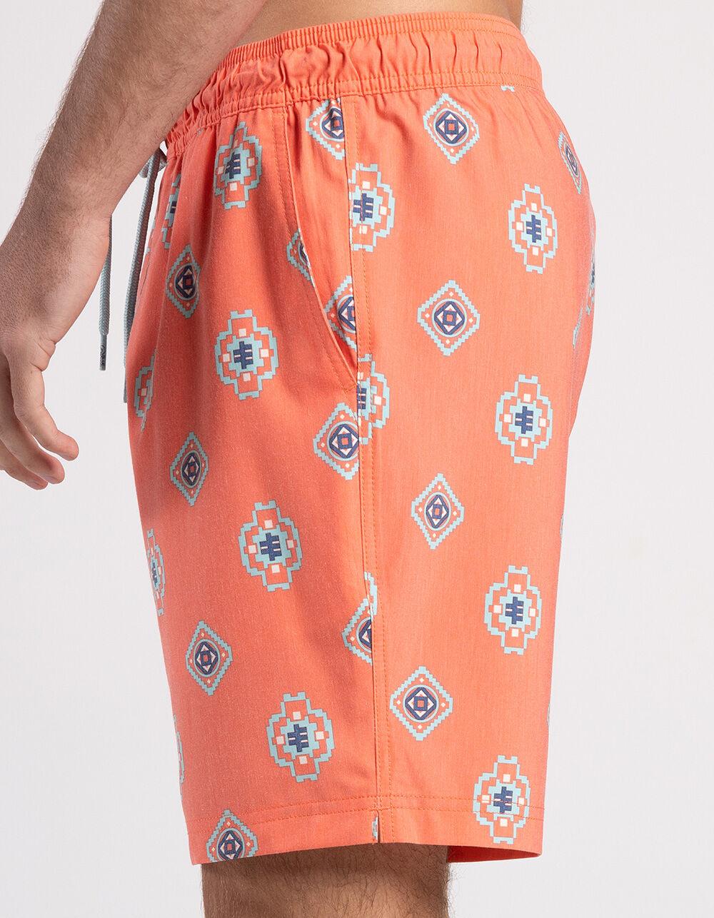 BLUE CROWN Drifter Mens 7" Swim Shorts - CORAL Product Image