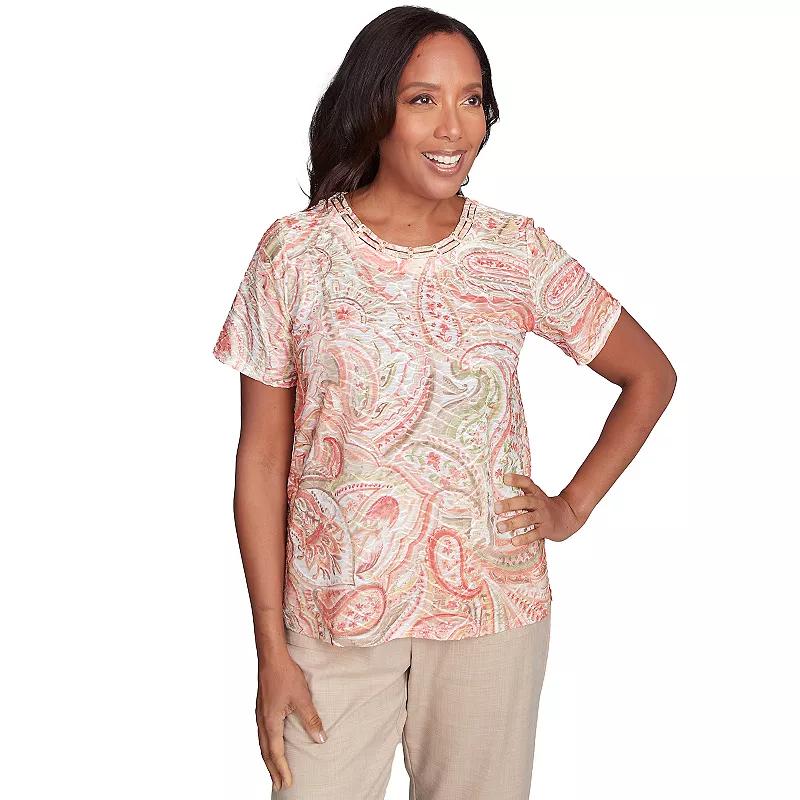 Women's Alfred Dunner Double-Knotted Paisley Top,  Product Image