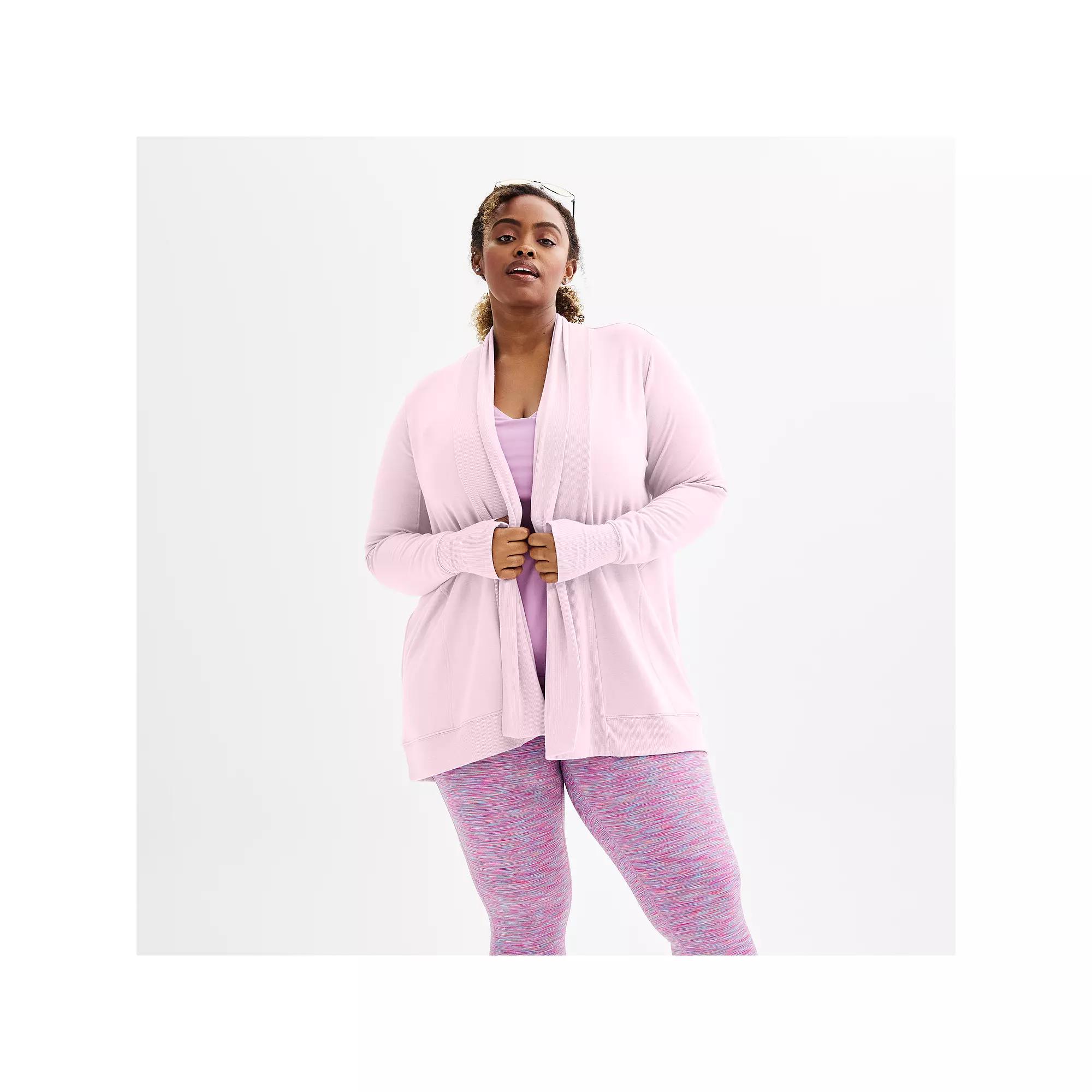 Plus Size Tek Gear French Terry Wrap Cardigan, Womens Product Image