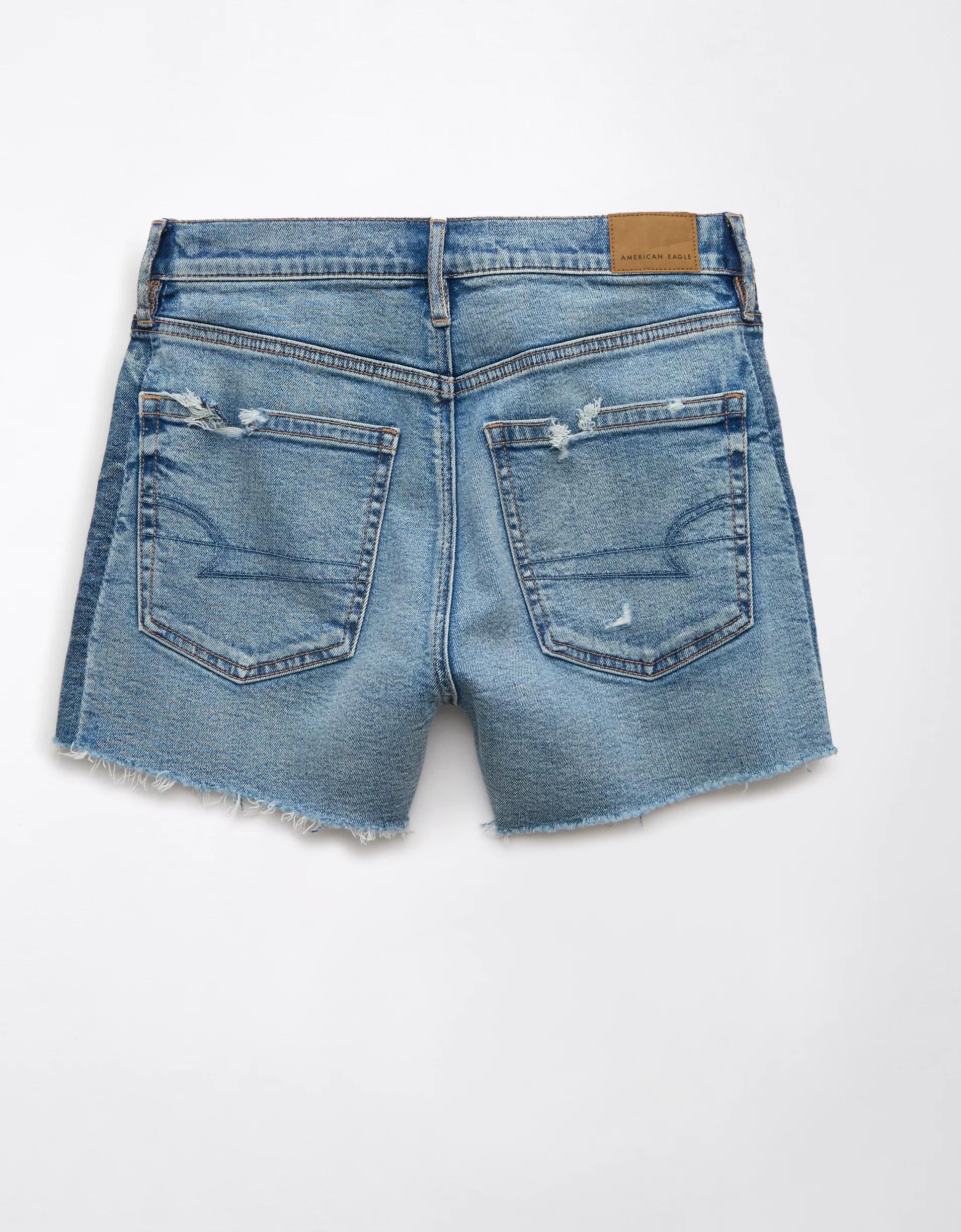 AE Strigid Super High-Waisted Relaxed Denim Short Product Image
