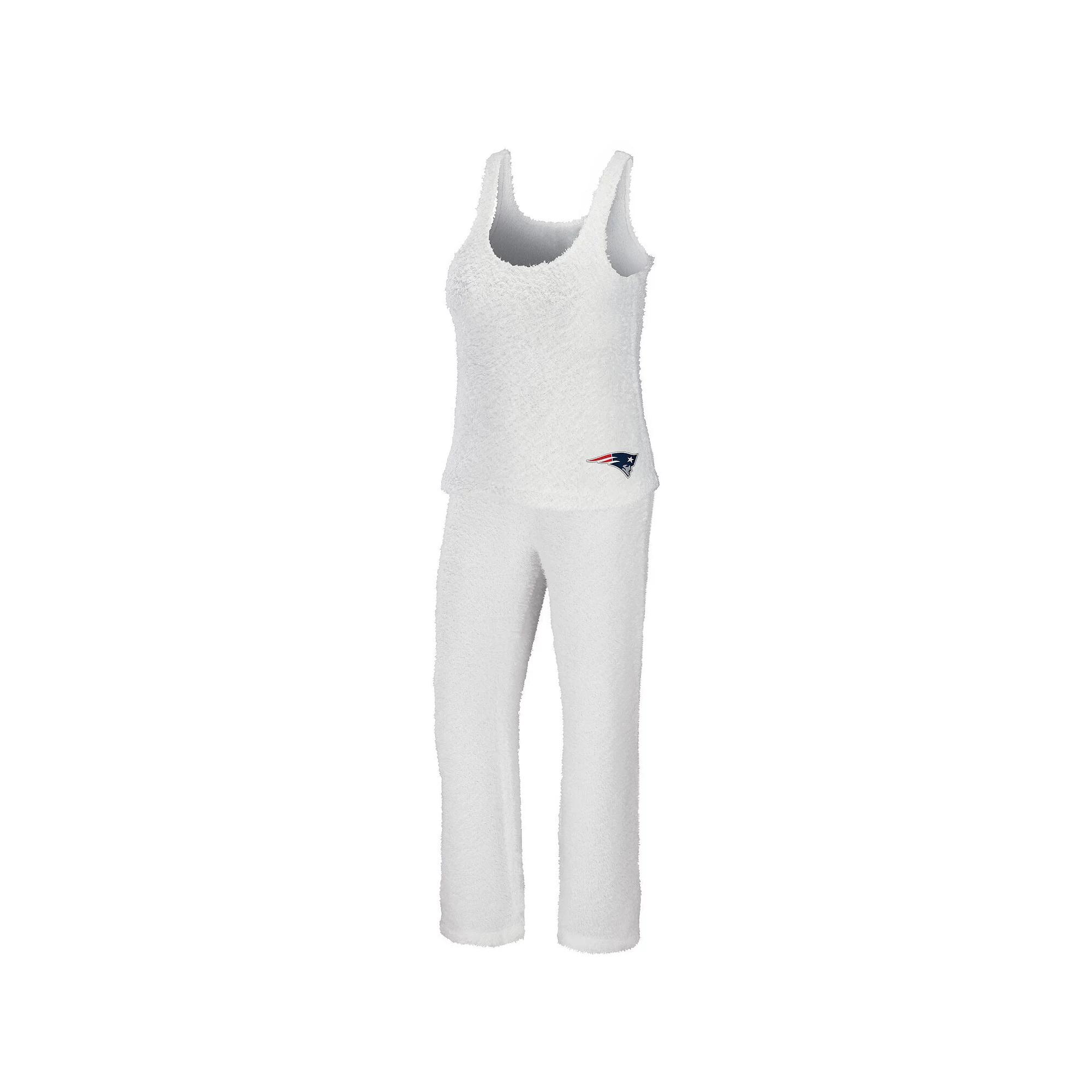 Women's WEAR by Erin Andrews Cream New England Patriots Cozy Scoop Neck Tank Top & Pants Sleep Set,  Product Image
