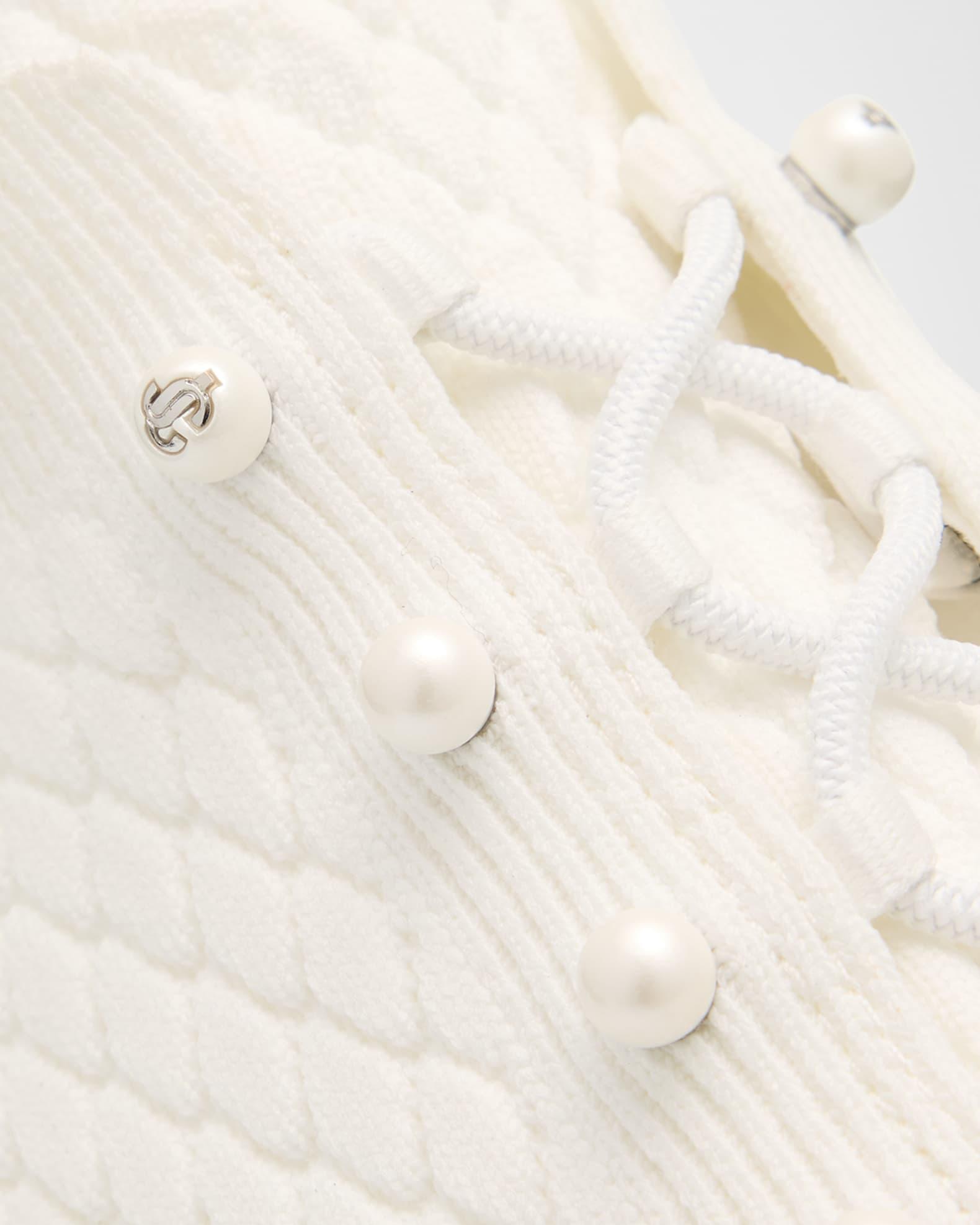 Veles Cotton Knit Pearly Stud Sneakers Product Image