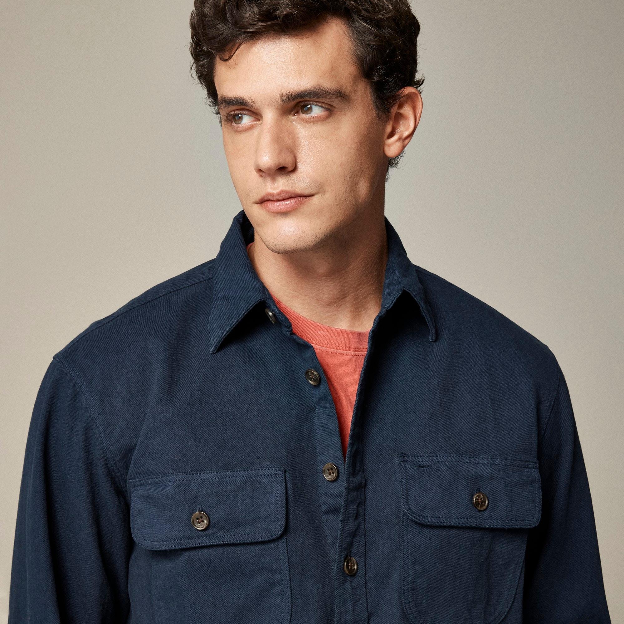Garment-dyed twill overshirt Product Image