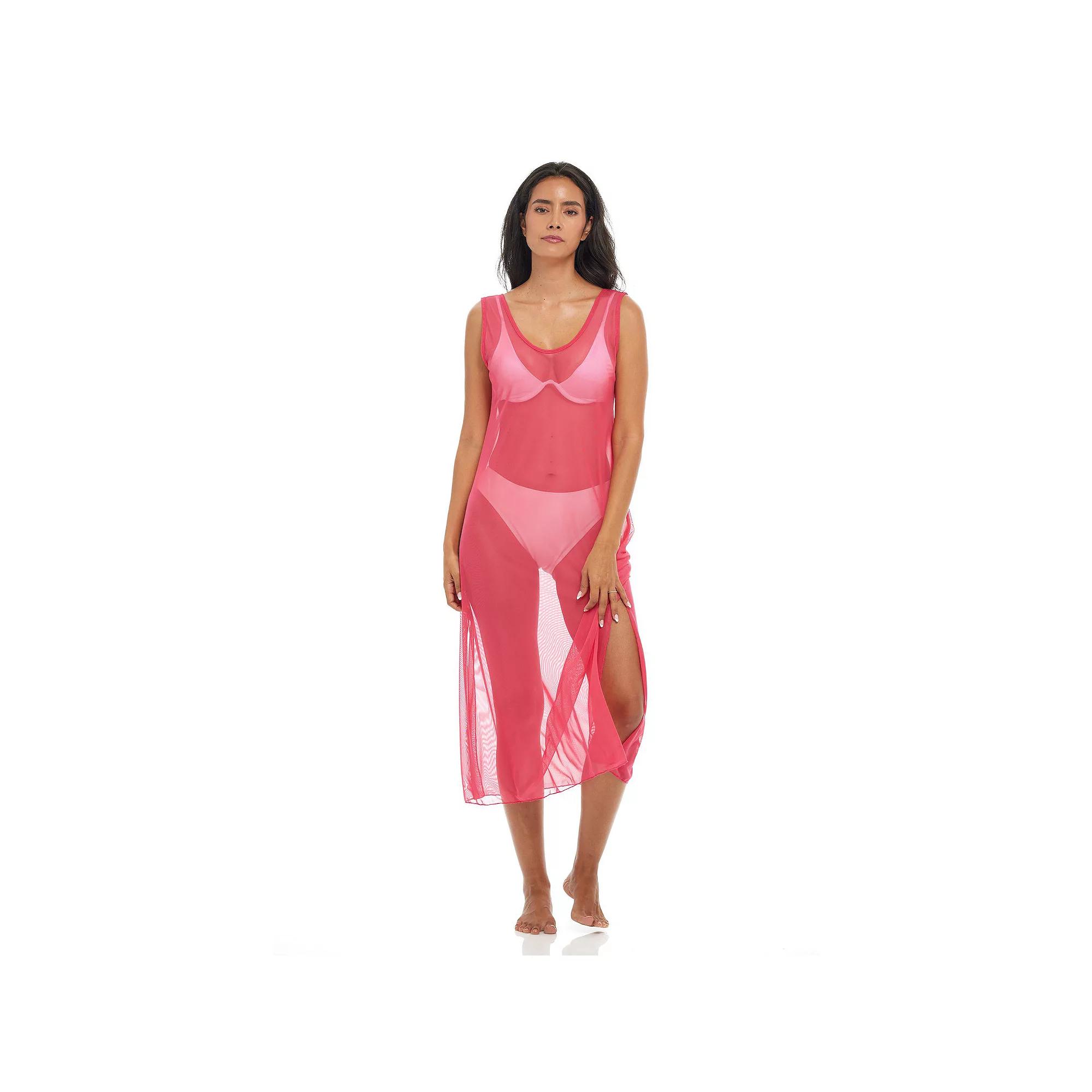 Women's Jordan Taylor Solid Mesh Maxi Dress Swim Cover Up, Size: Large, Blue Product Image