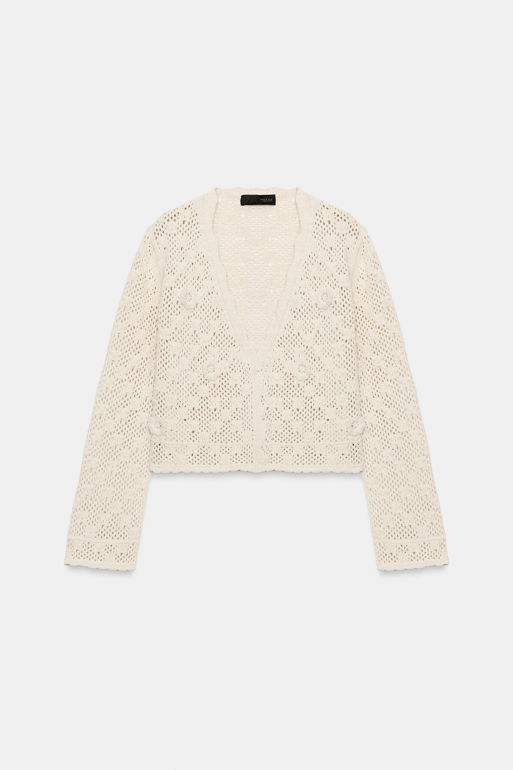 POINTELLE FLORAL CARDIGAN Product Image