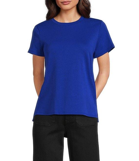 Vince Camuto Short Sleeve Crew Neck Knit Tee Shirt Product Image