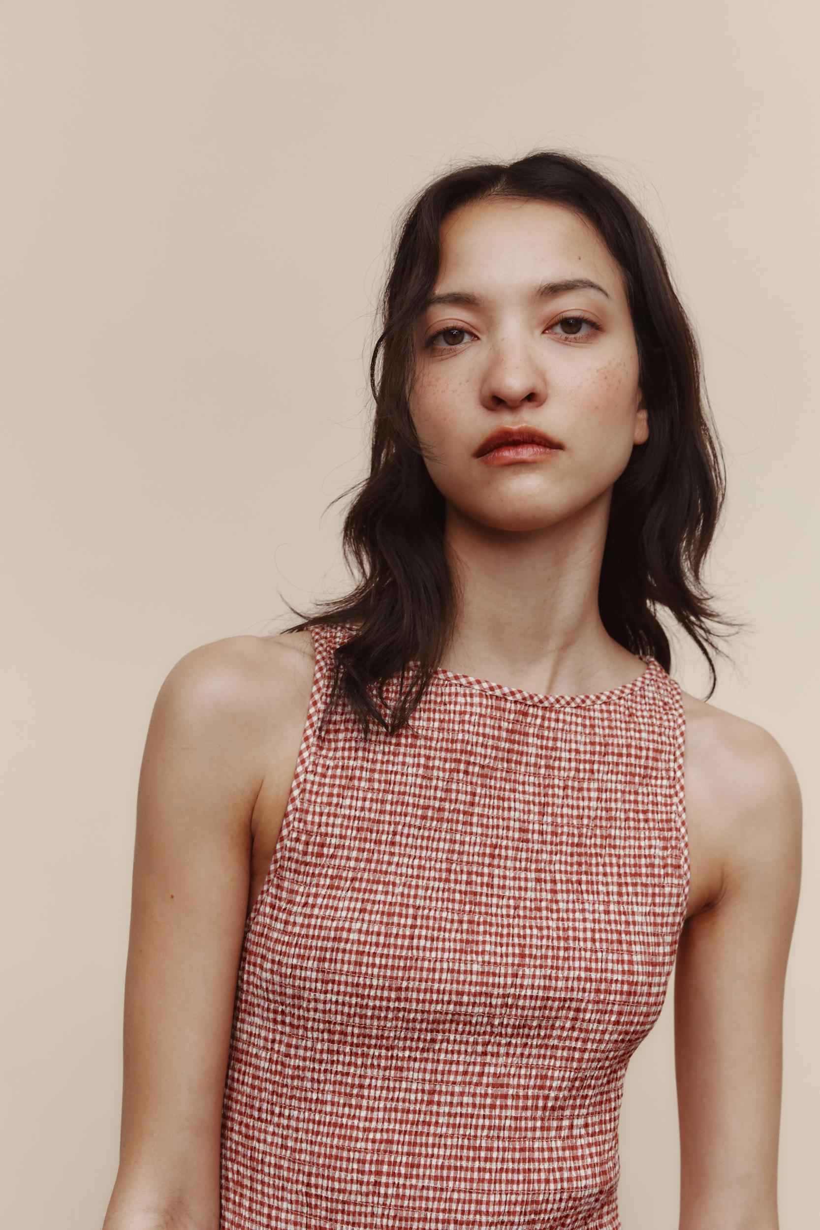 GINGHAM MIDI DRESS Product Image