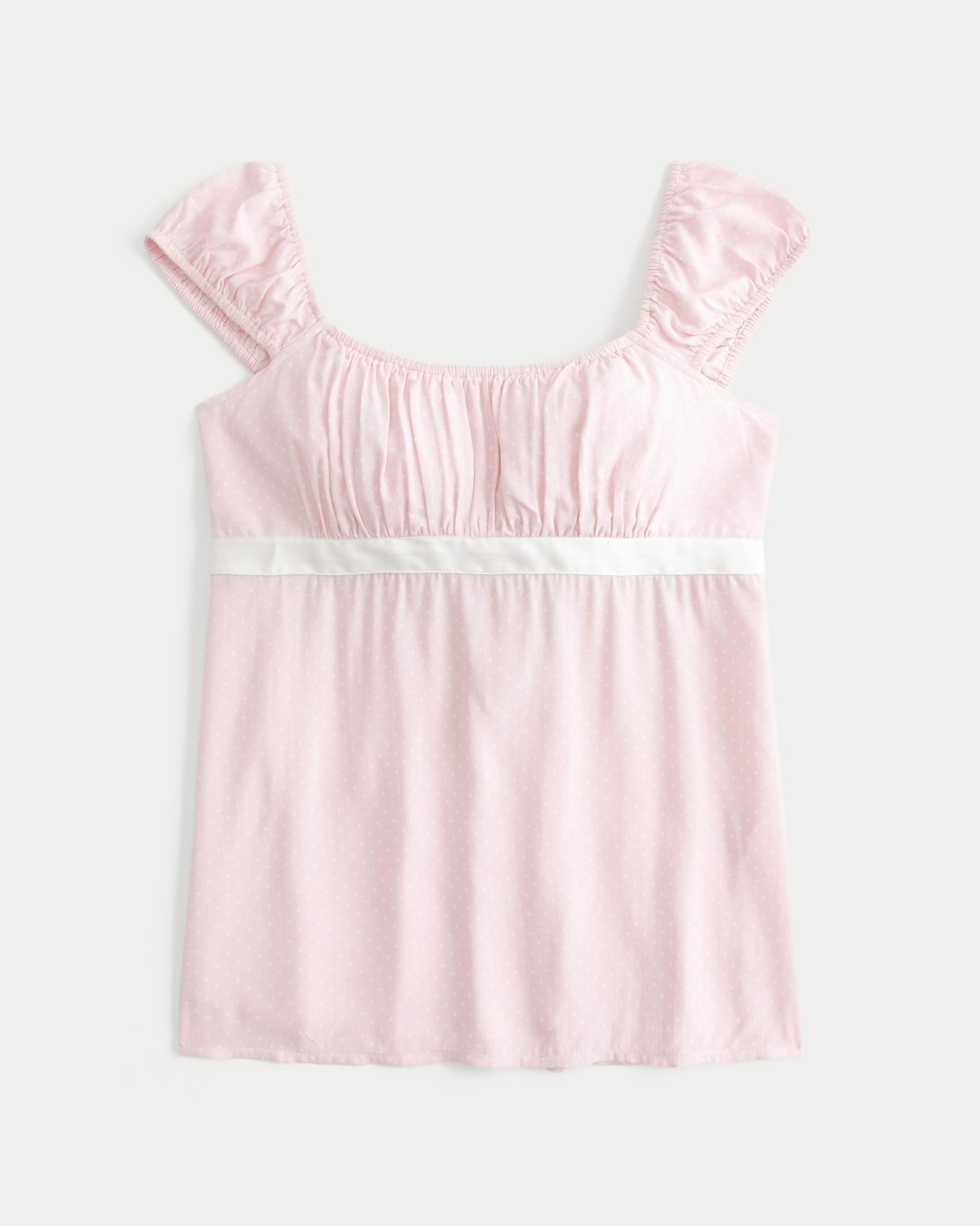Easy Satin Tie Babydoll Top Product Image