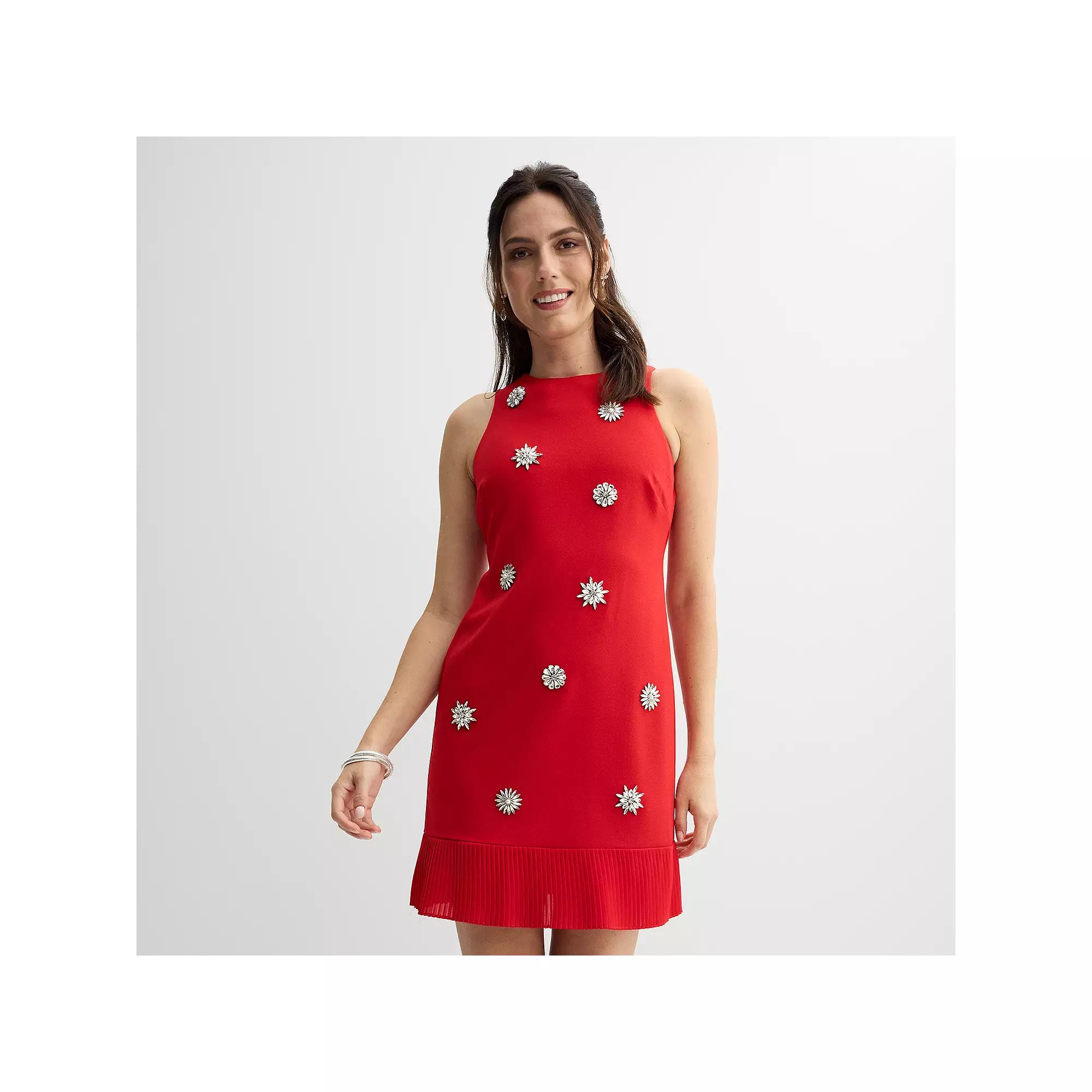 Women's Taylor Embellished Mini Dress with Ruffle Hem,  Product Image