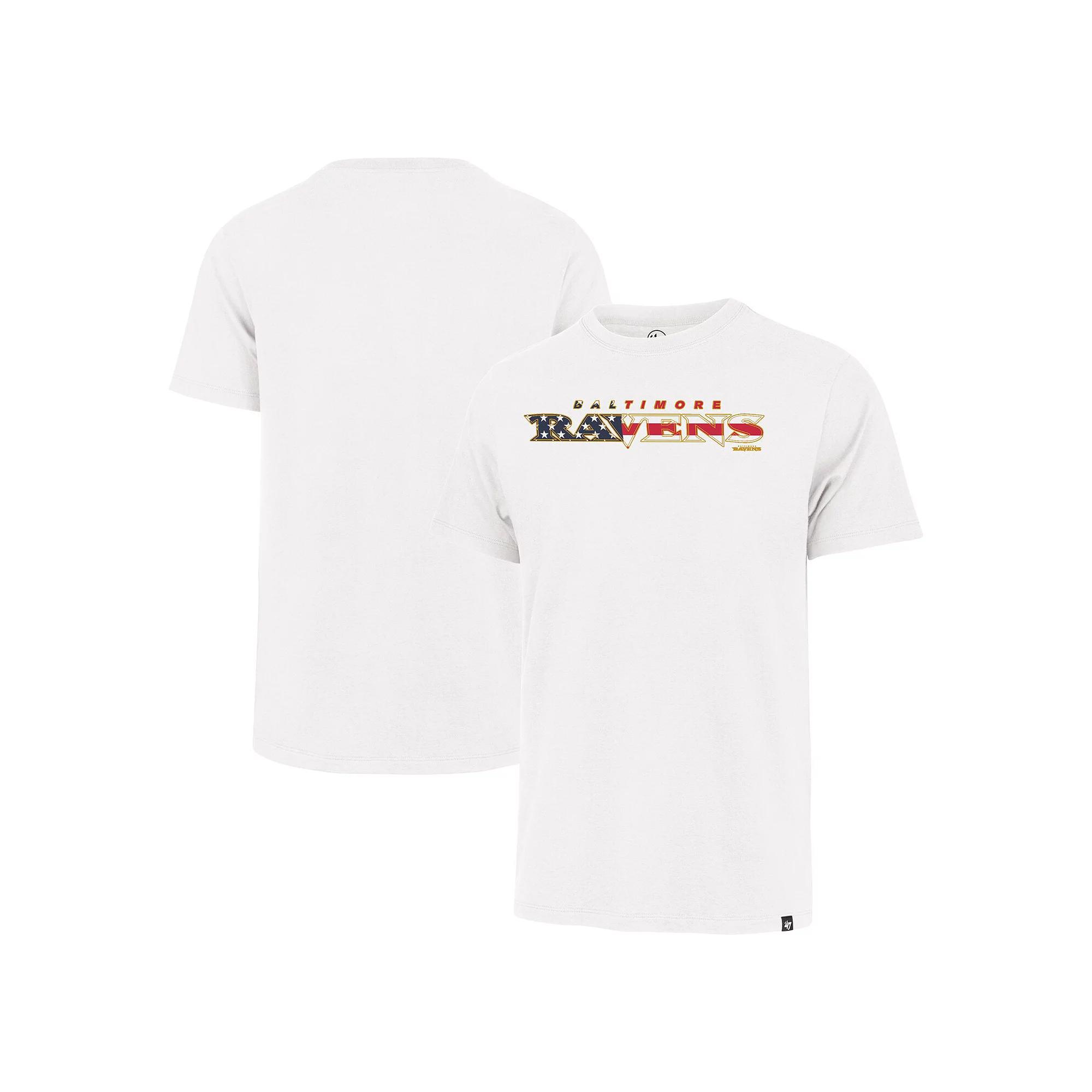 Men's '47 White Baltimore Ravens Flag Script Franklin T-Shirt,  Product Image