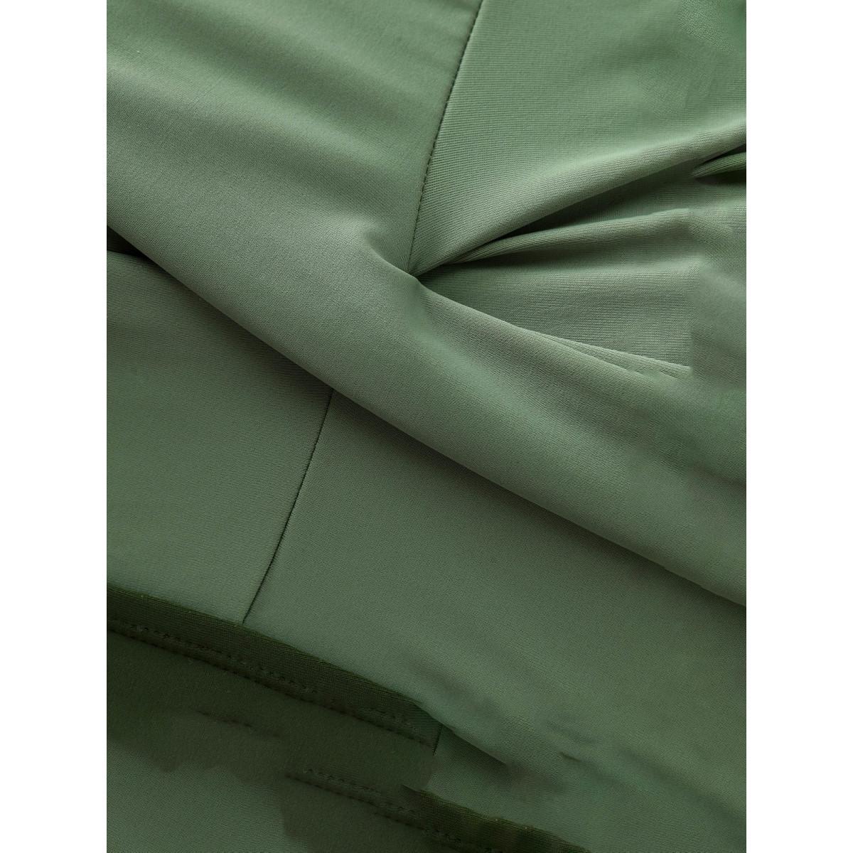 Plus Size Contrast Twist Front Tummy-Control One Piece Swimsuit Women's Swimwear ArmyGreen Resort Non Curve Bathing Suits High stretch One Pieces BloomChic 12/L Product Image