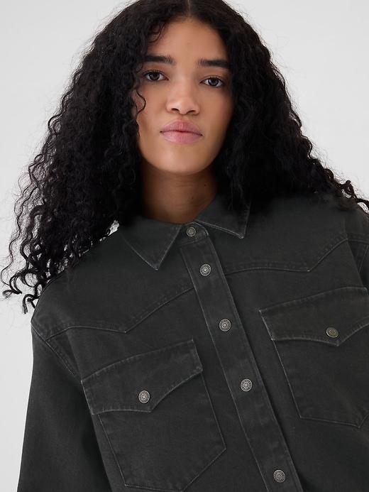 Denim Western Shirt Jacket Product Image