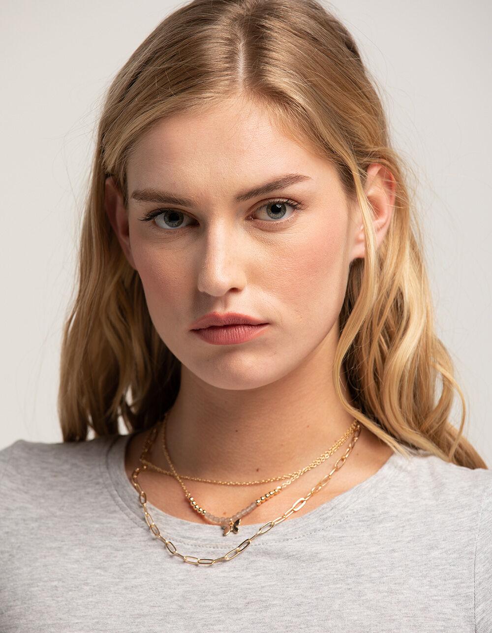 FULL TILT Layered Butterfly Necklace - ANTIQUE GOLD Product Image