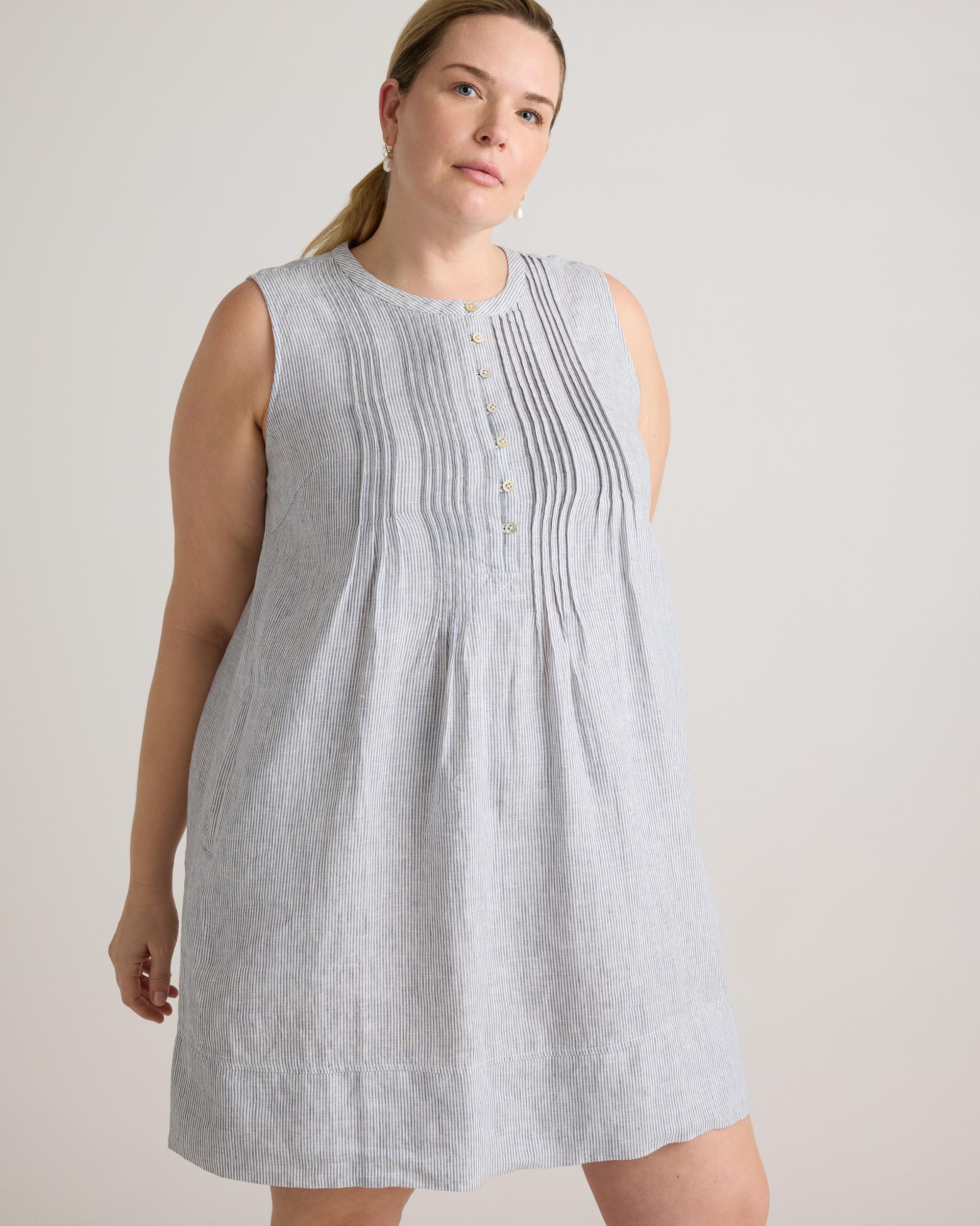 Quince | Women's 100% European Linen Sleeveless Swing Dress Product Image