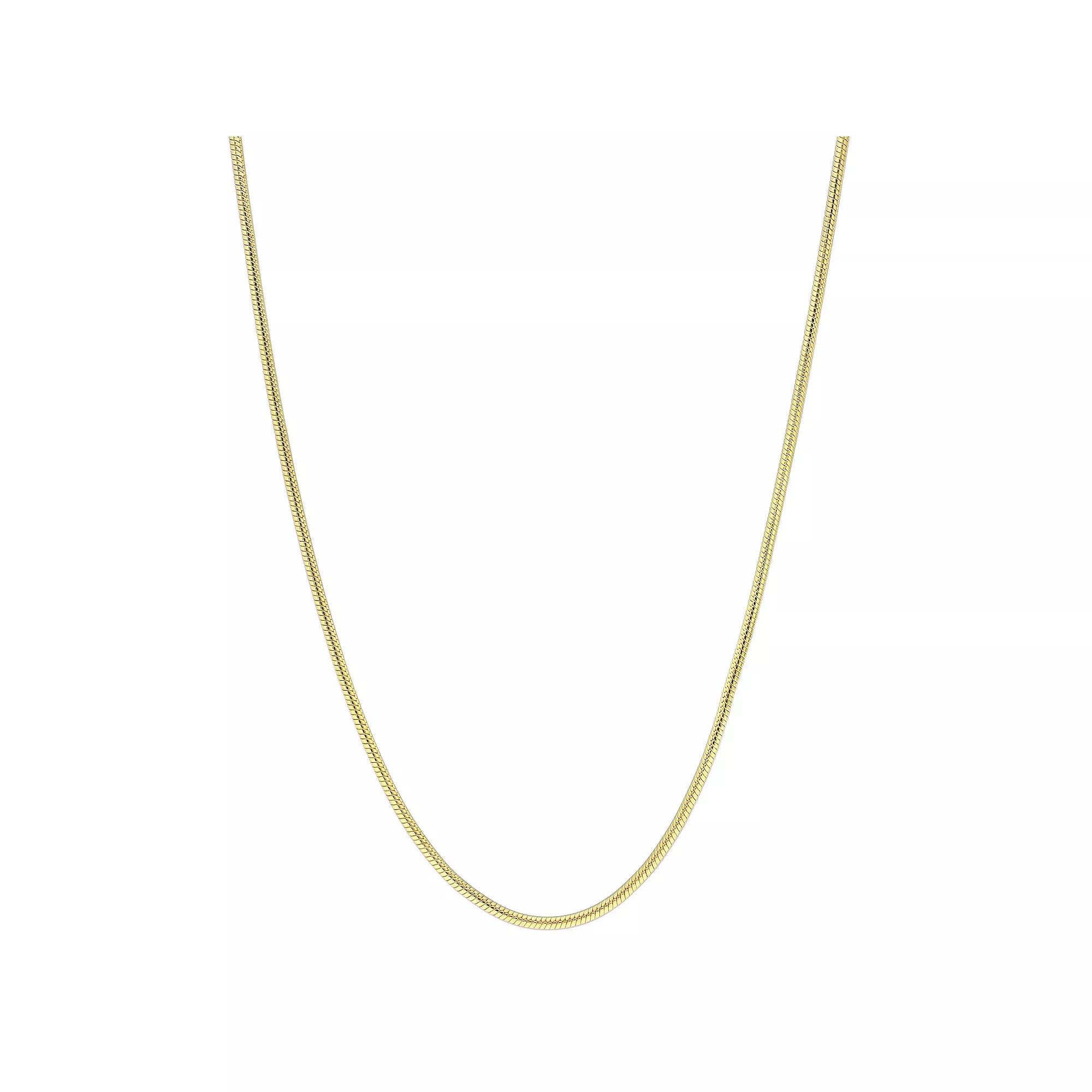 Stella Grace Sterling Silver 1.2 mm Snake Chain Necklace, Womens 18k Gold Plated Product Image