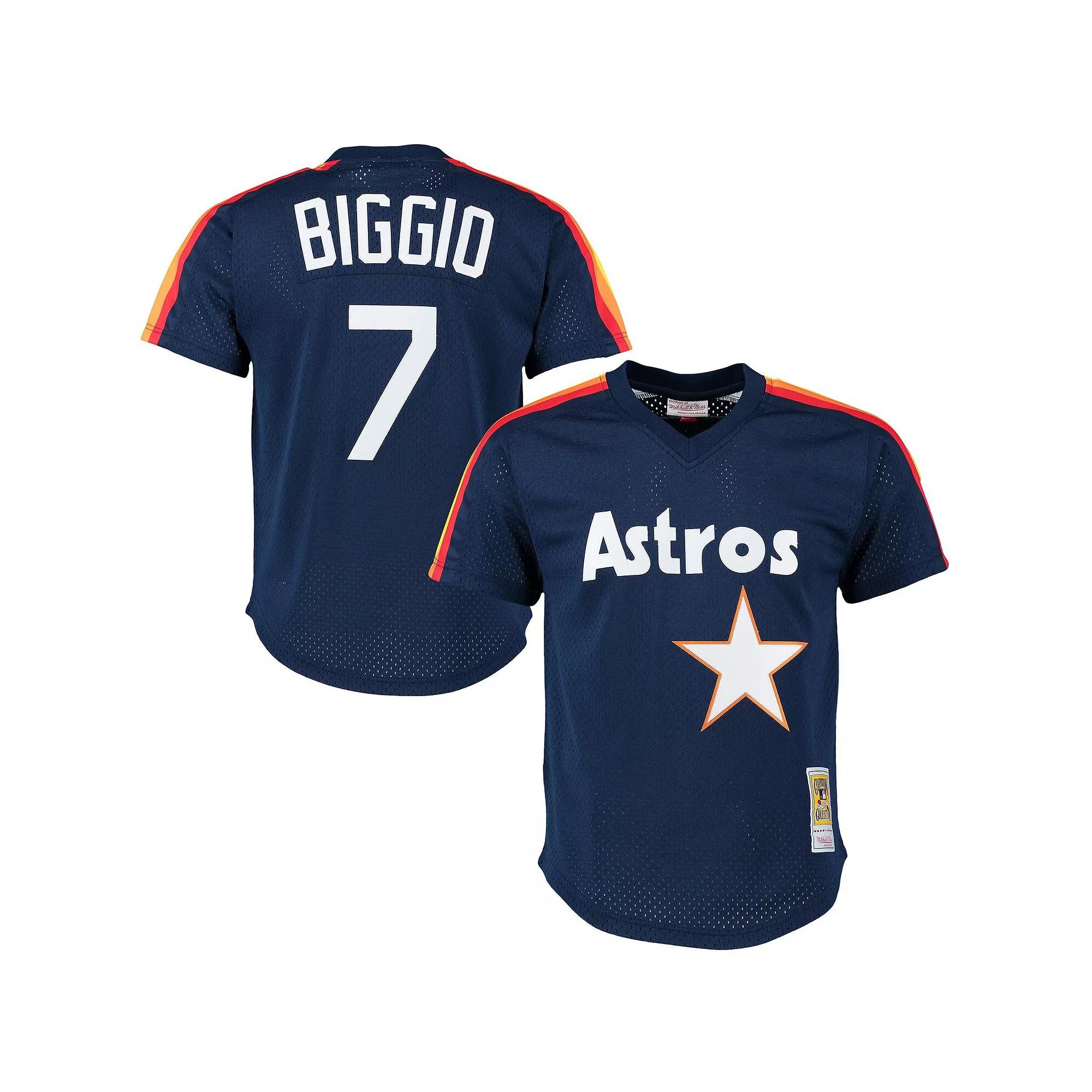 Men's Mitchell & Ness Craig Biggio Navy Houston Astros Cooperstown Mesh Batting Practice Jersey,  Product Image