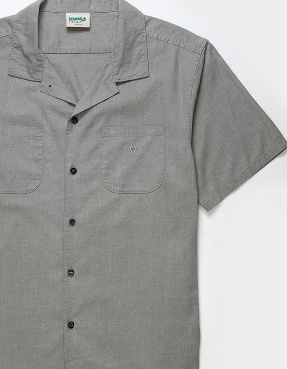 VISSLA Natural Dye Mens Button Up Shirt - CHARCOAL Product Image