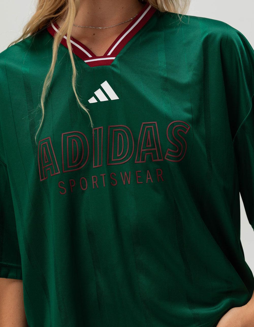 ADIDAS Tiro Nations Pack Womens Boyfriend Tee - DK GREEN Product Image