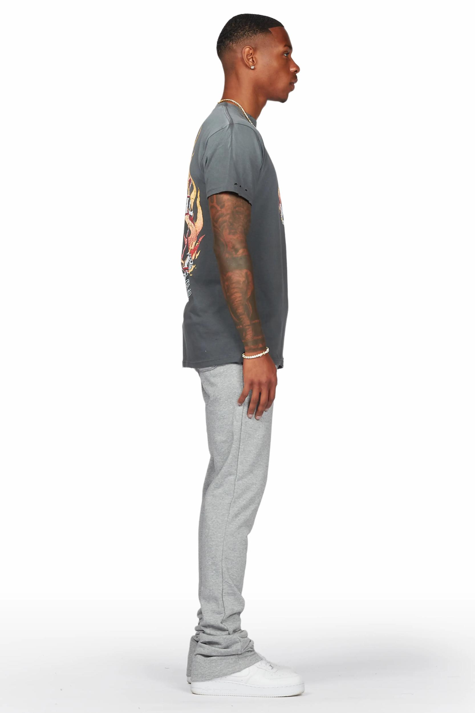 Alpine Grey Stacked Flare Pant Male Product Image
