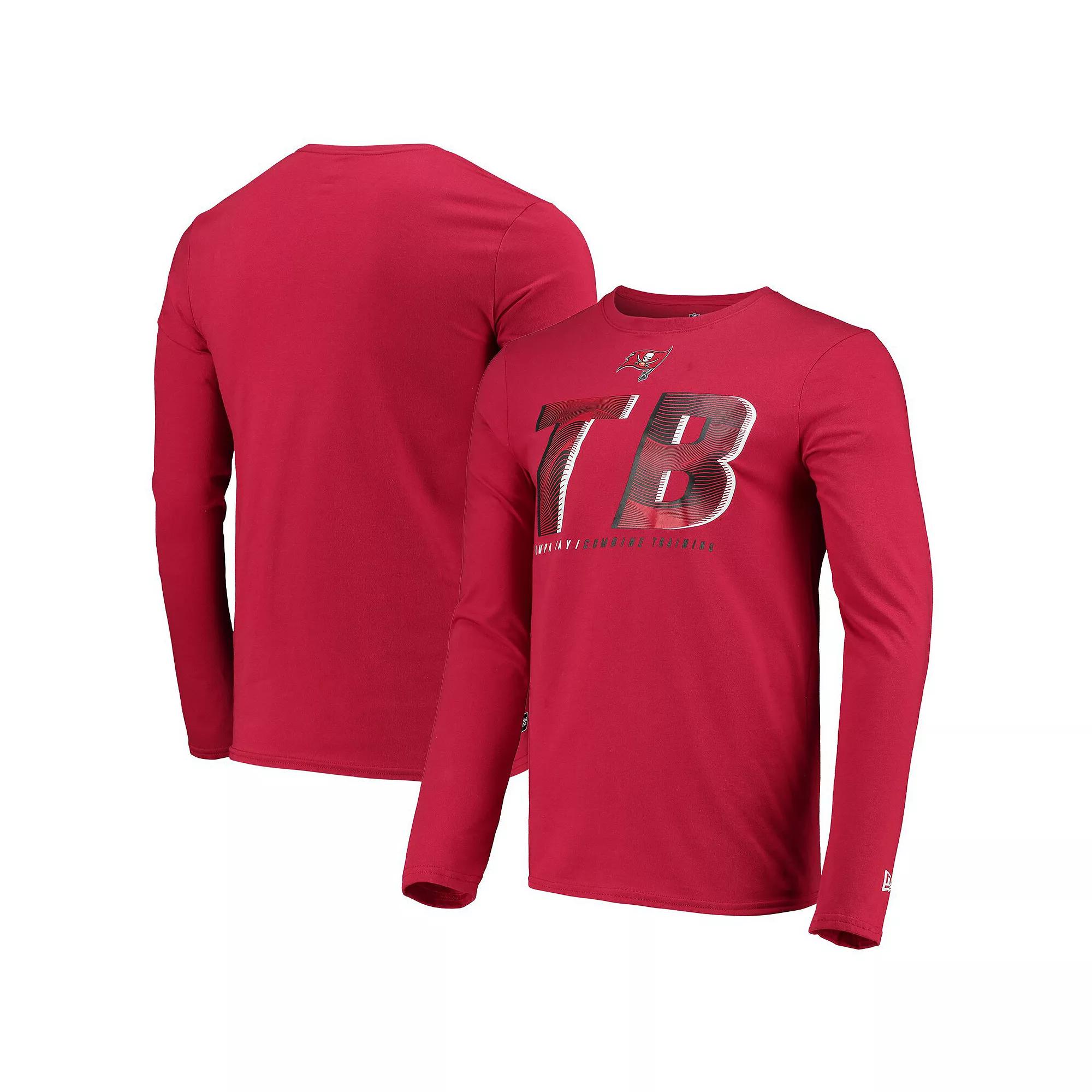 Men's New Era Red Tampa Bay Buccaneers Combine Authentic Static Abbreviation Long Sleeve T-Shirt,  Product Image