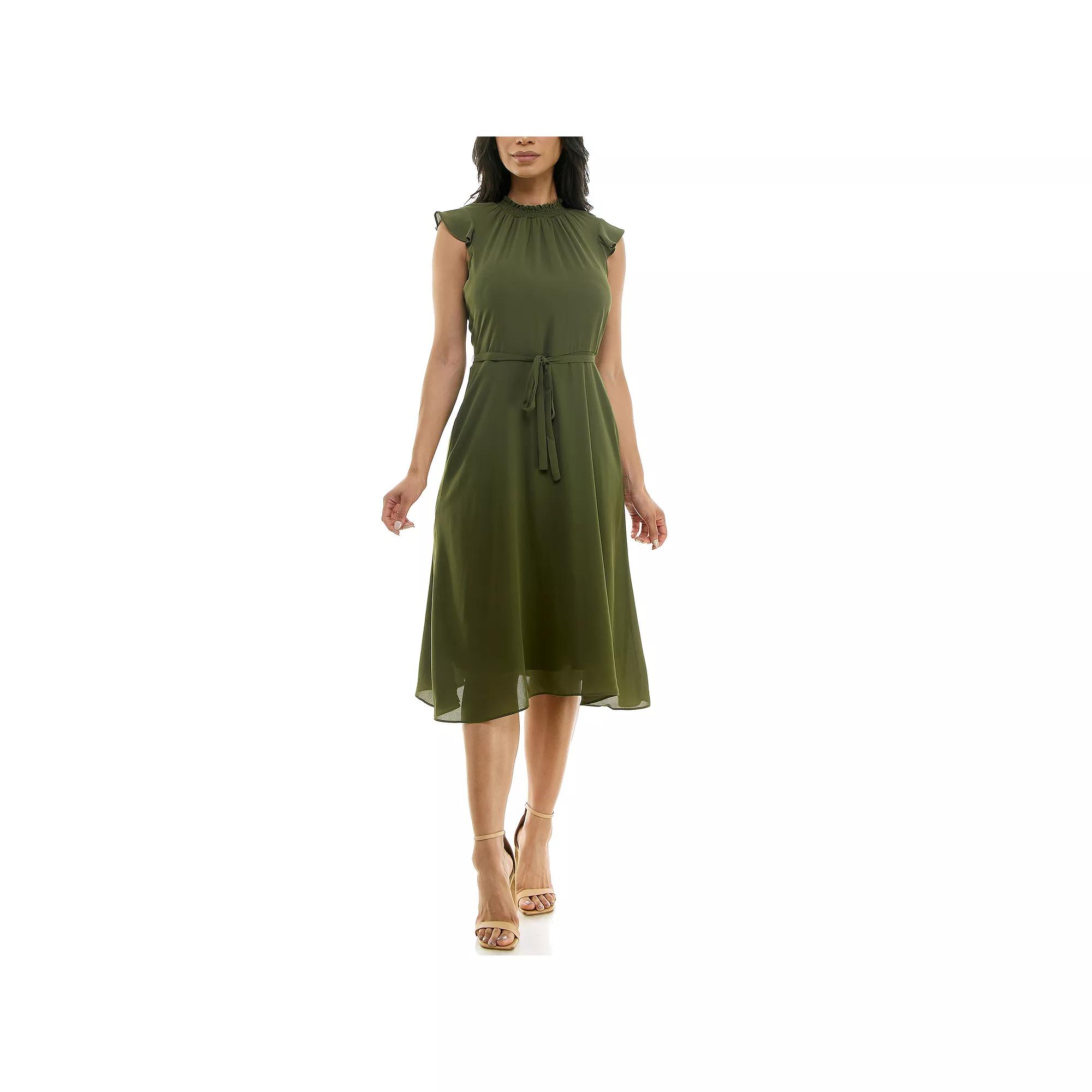 Women's Nina Leonard Mockneck Chiffon Dress,  Product Image