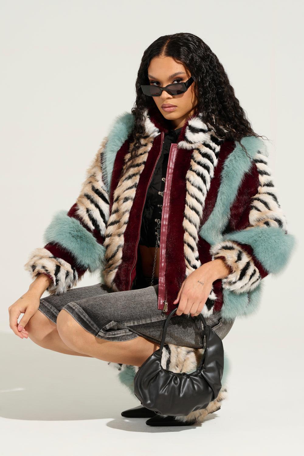 HAVE IT ALL PANELED FUR COAT Product Image