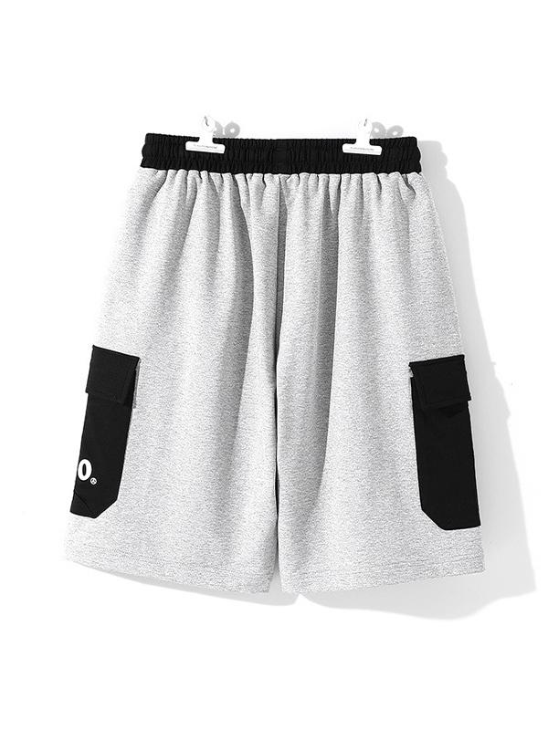 Men's Contrast Color Large Pocket Casual Shorts Product Image