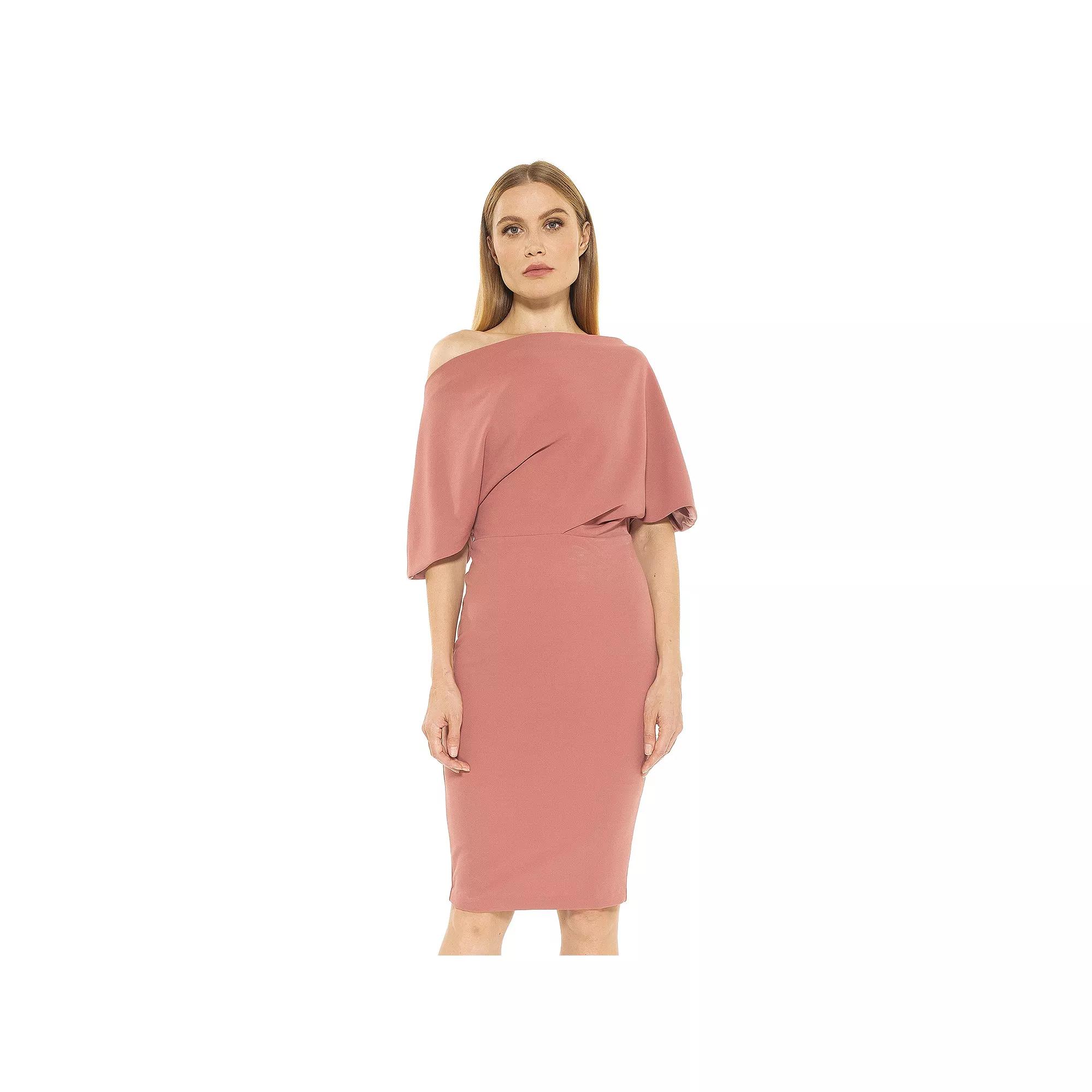 Women's ALEXIA ADMOR Olivia Draped One-Shoulder Sheath Dress,  Product Image