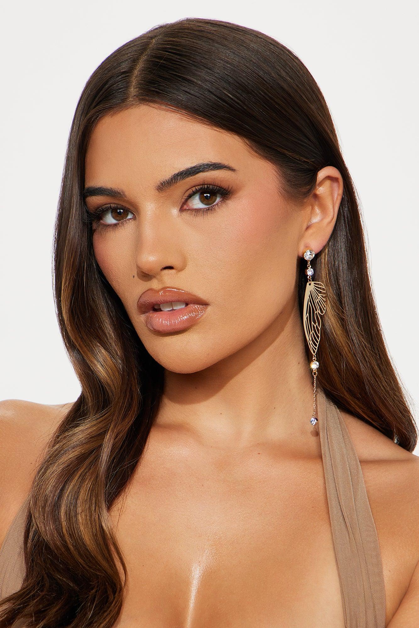 Learning To Fly Butterfly Drop Earrings - Gold Product Image