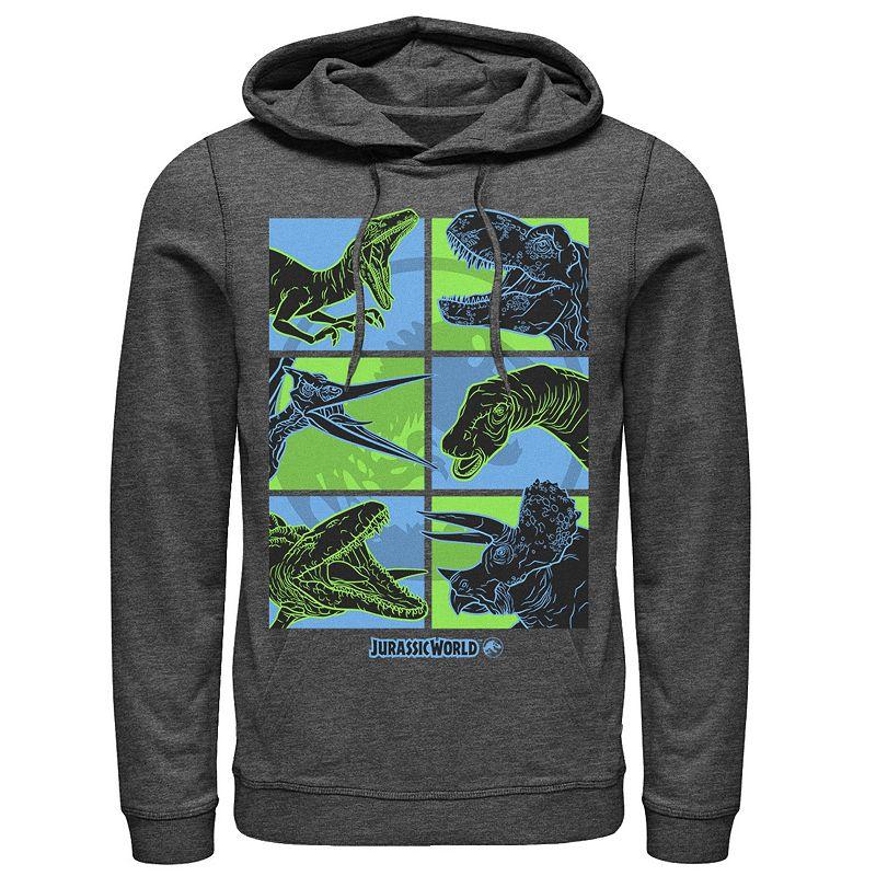 Men's Jurassic World Two Dino Faces Comic Pop Hoodie,  Product Image