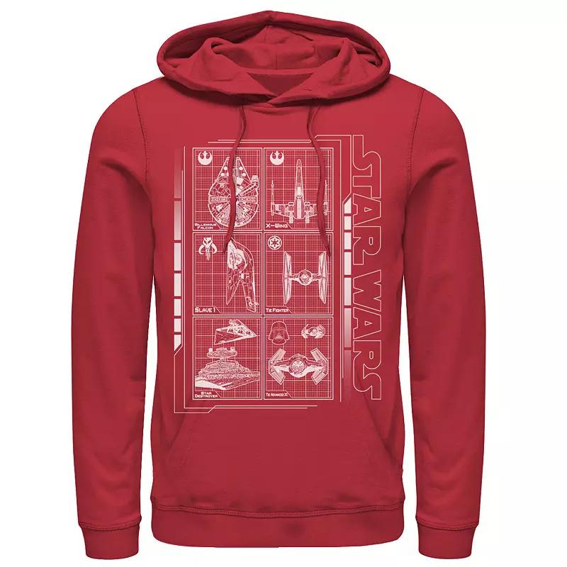 Men's Star Wars Battle Ships Schematic Hoodie, Size: XXL, Grey Heather Product Image
