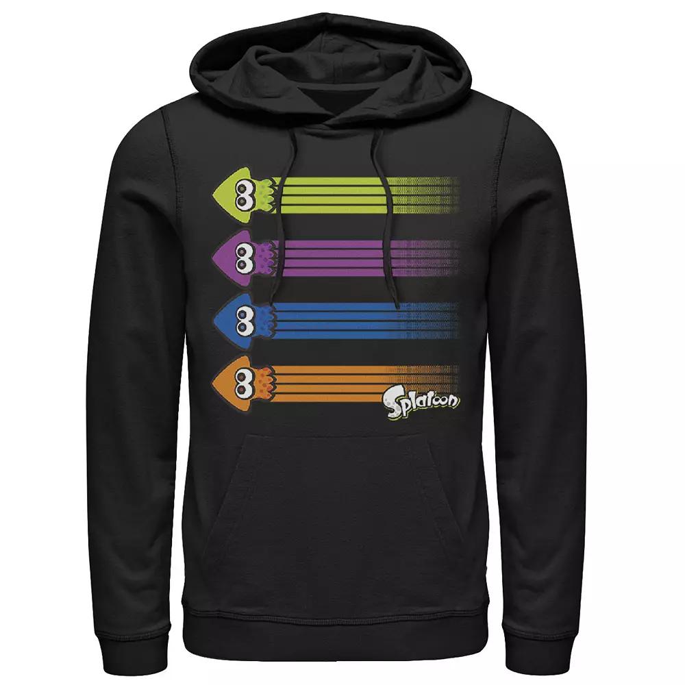 Men's Nintendo Splatoon Inkling Teams Squid Color Streaks Hoodie, Size: Small, Black Product Image