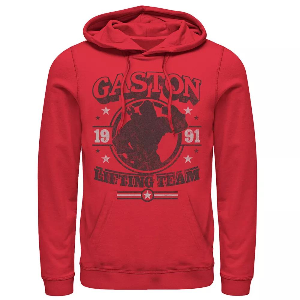 Disney's Beauty And The Beast Gaston Lifting Team Men's Hoodie, Size: XL, Red Product Image