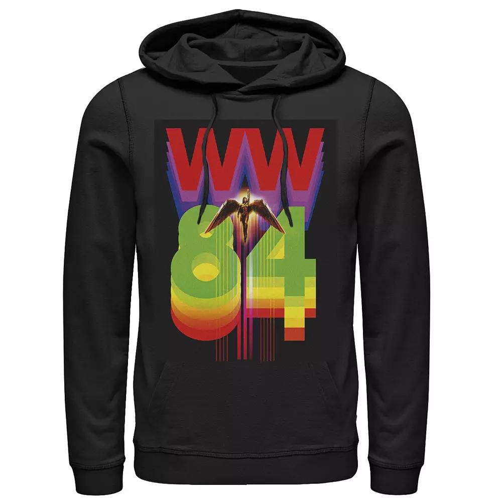 Men's DC Comics Wonder Woman 84 Rainbow Logo Hoodie, Size: XL, Black Product Image