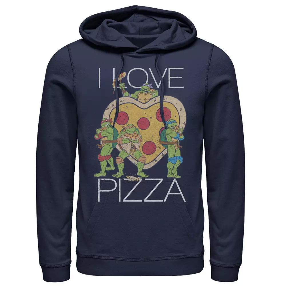 Men's Teenage Mutant Ninja Turtles Pizza Heart Pullover Hoodie, Size: 3XL, Blue Product Image