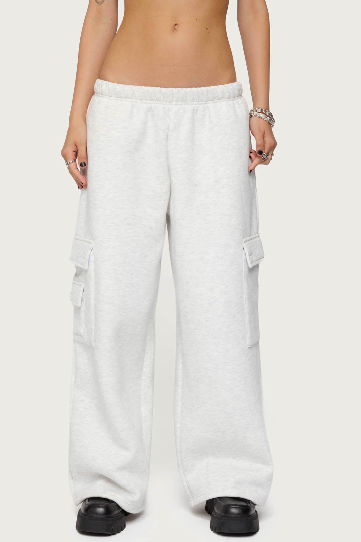 Petite Wide Leg Cargo Sweatpants Product Image