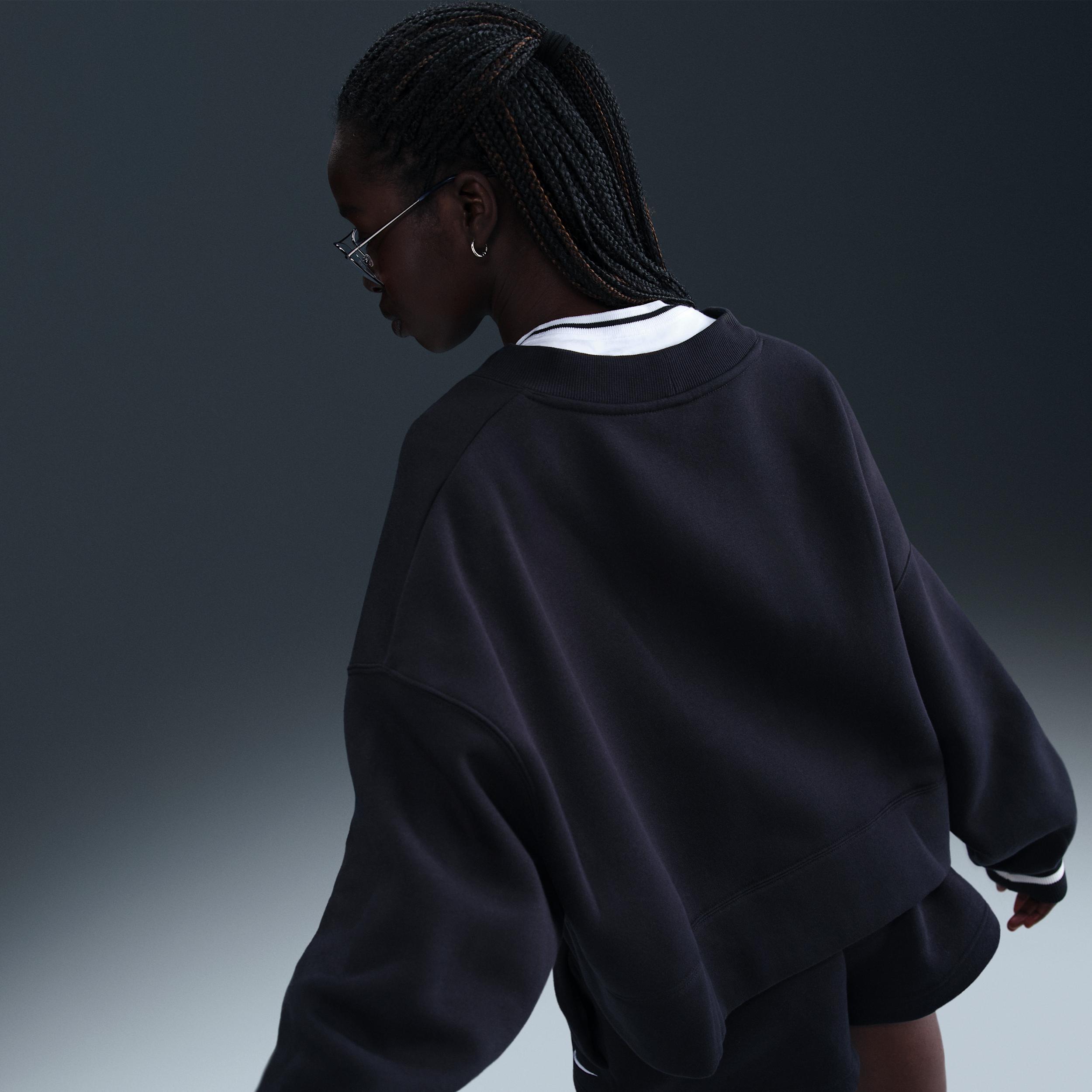 Nike Womens Nike NSW Phoenix Fleece OOS Graphic Cardigan - Womens Black Product Image