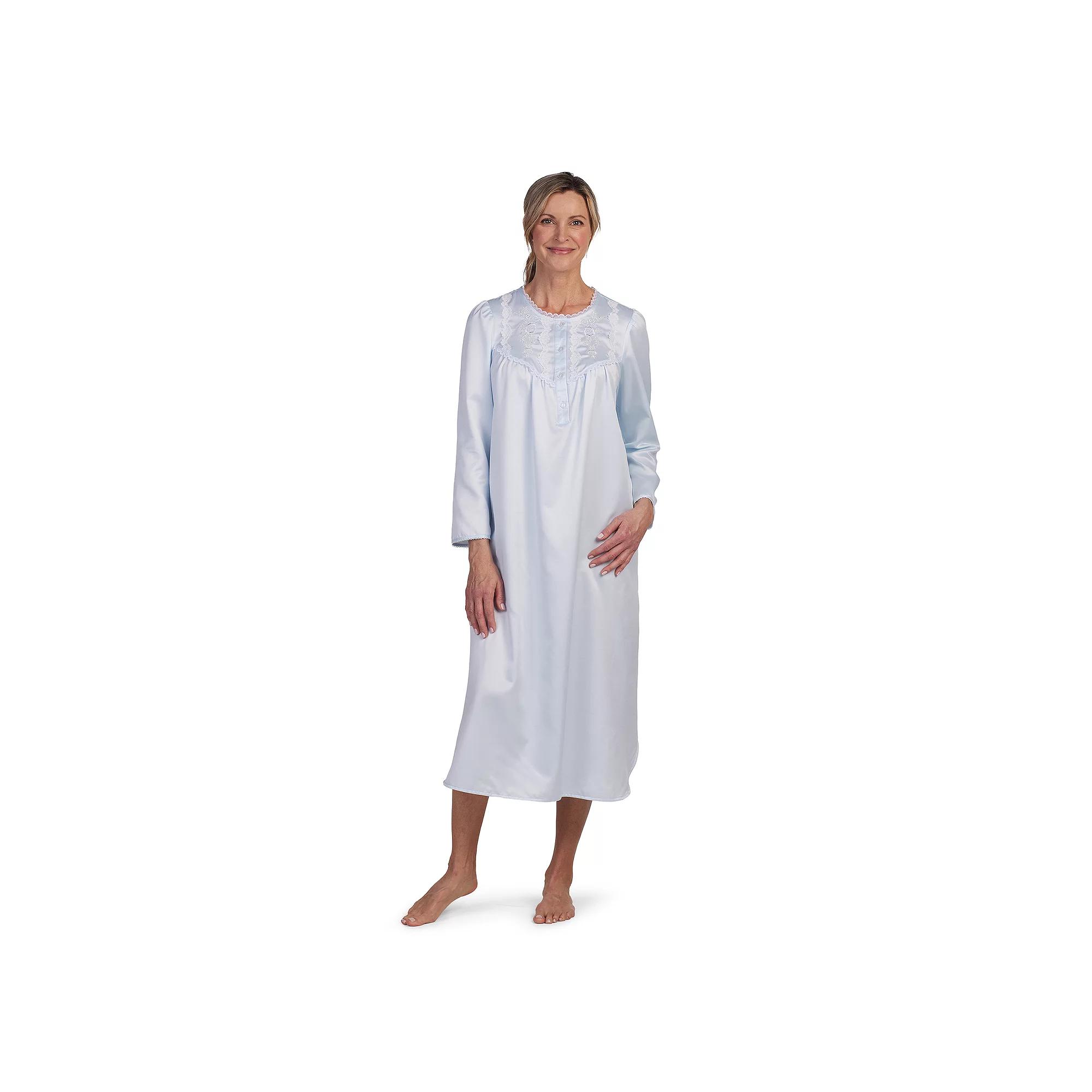 Women's Miss Elaine Essentials Brushed Back Satin Long Gown,  Product Image