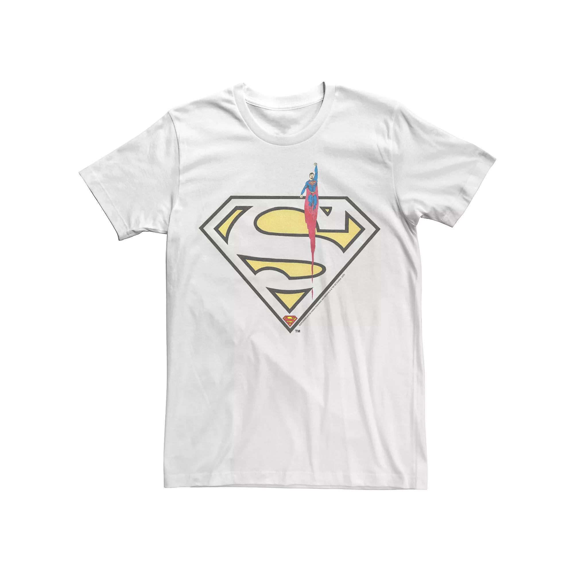 Men's DC FanDome Superman In Flight Logo Graphic Tee, Size: XS, White Product Image