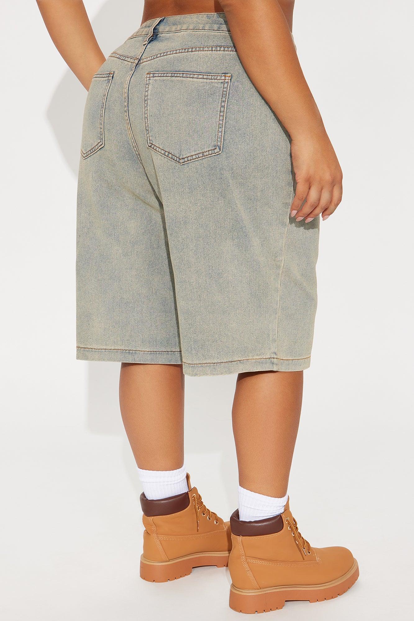 Nissa Non Stretch Denim Jorts - Vintage Wash Product Image