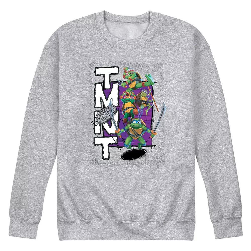 Men's Teenage Mutant Ninja Turtles Mutant Mayhem Group Fleece Long Sleeve Graphic Tee,  Product Image
