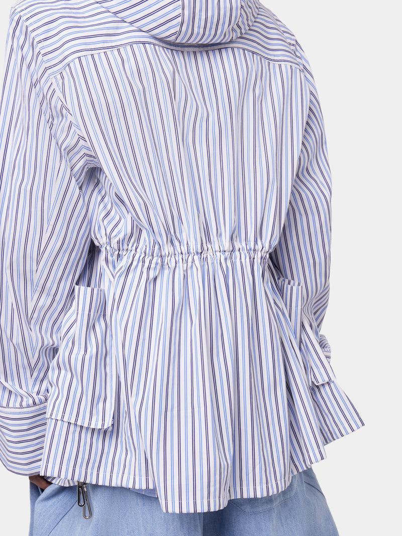 LIGHT BLUE HOODED PARKA IN COTTON POPLIN Product Image