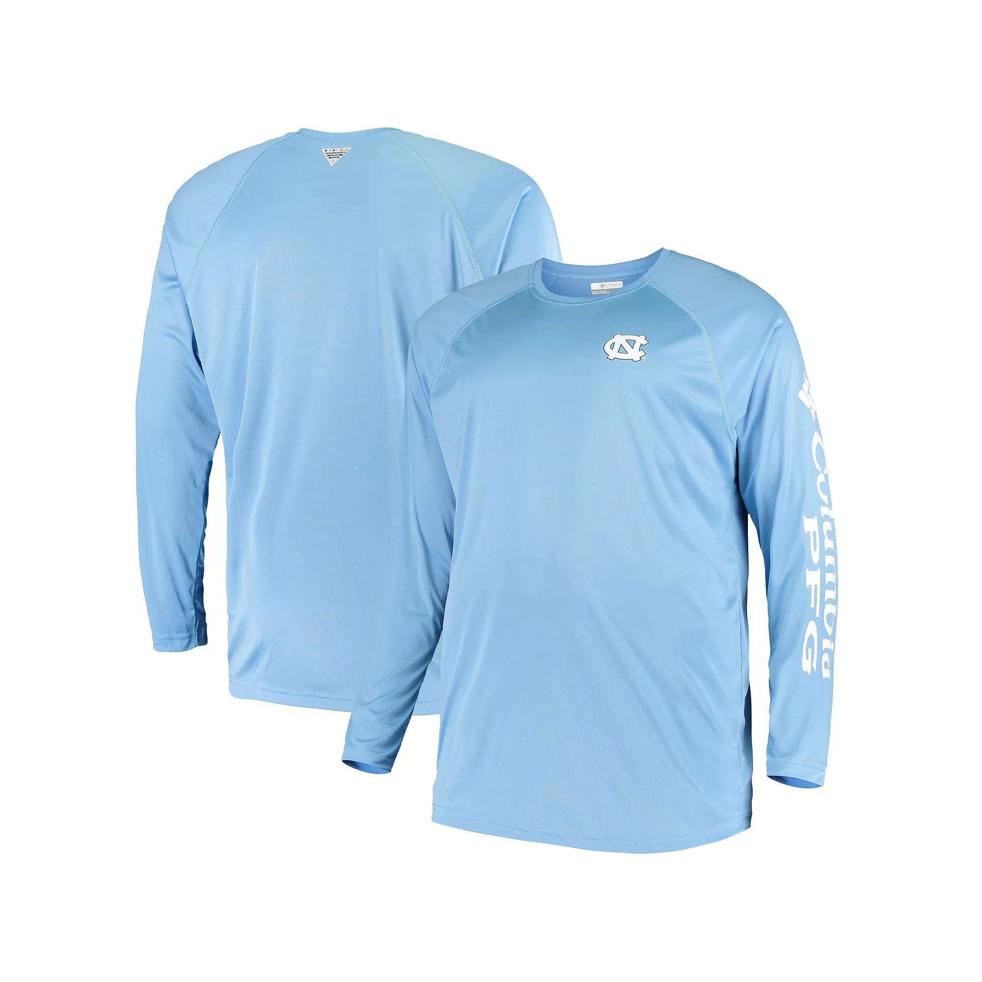 Men's Columbia Carolina Blue North Carolina Tar Heels Big & Tall Terminal Tackle Long Sleeve Omni-Shade T-Shirt, Size: XLT, Light Product Image