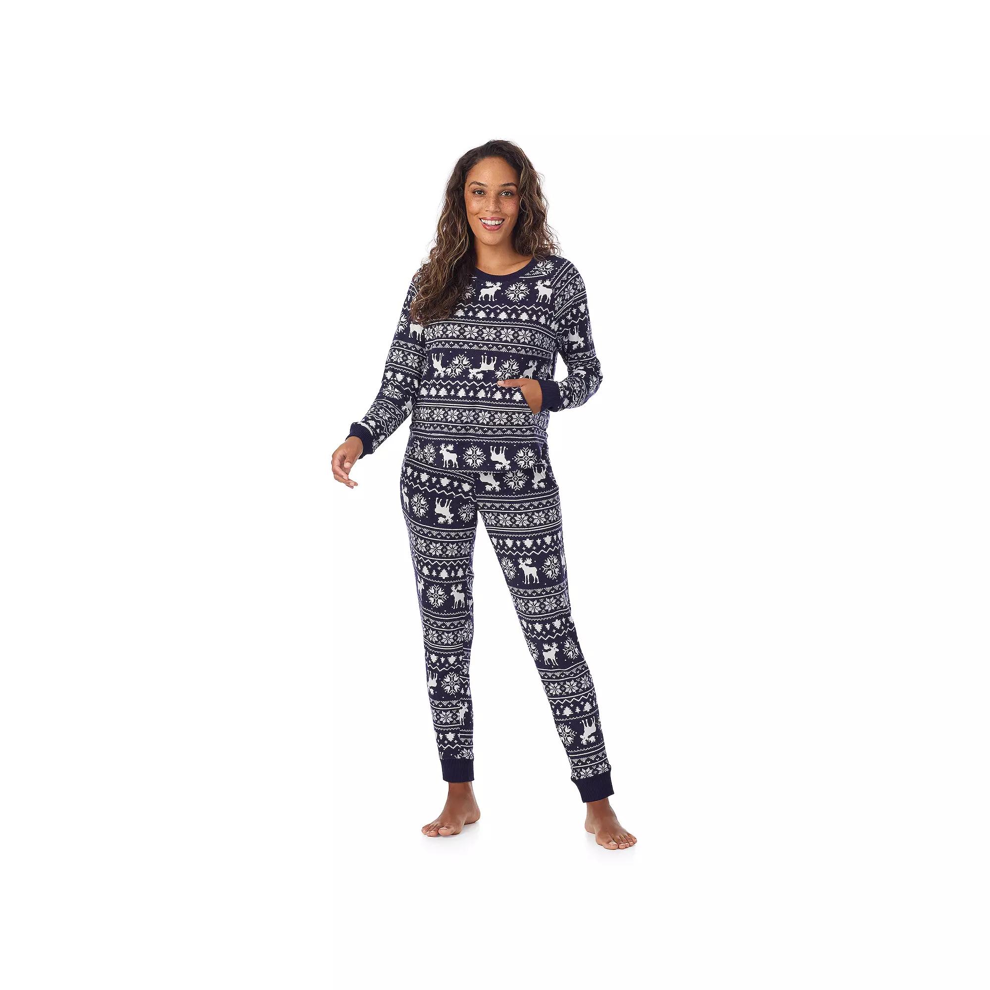 Women's Cuddl Duds® Sweater Knit Pajama Top & Pajama Jogger Set,  Product Image